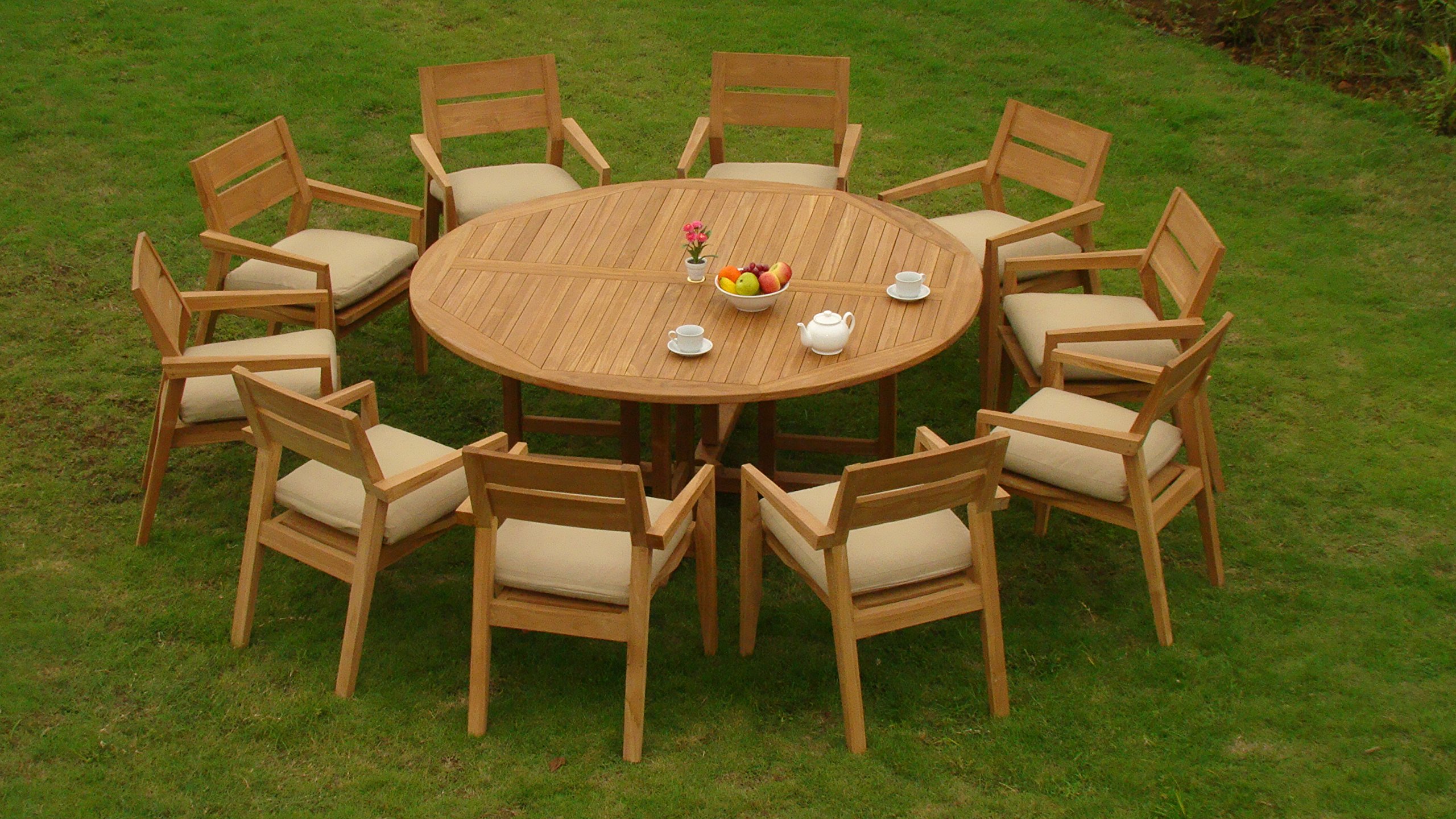 Premium 11-Piece Outdoor Teak Dining Set - 72