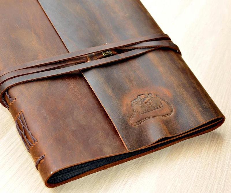 Custom Engraved Leather Pet Photo Album - Personalized Dog Cat Memory Book for Scrapbooking & Gift Giving