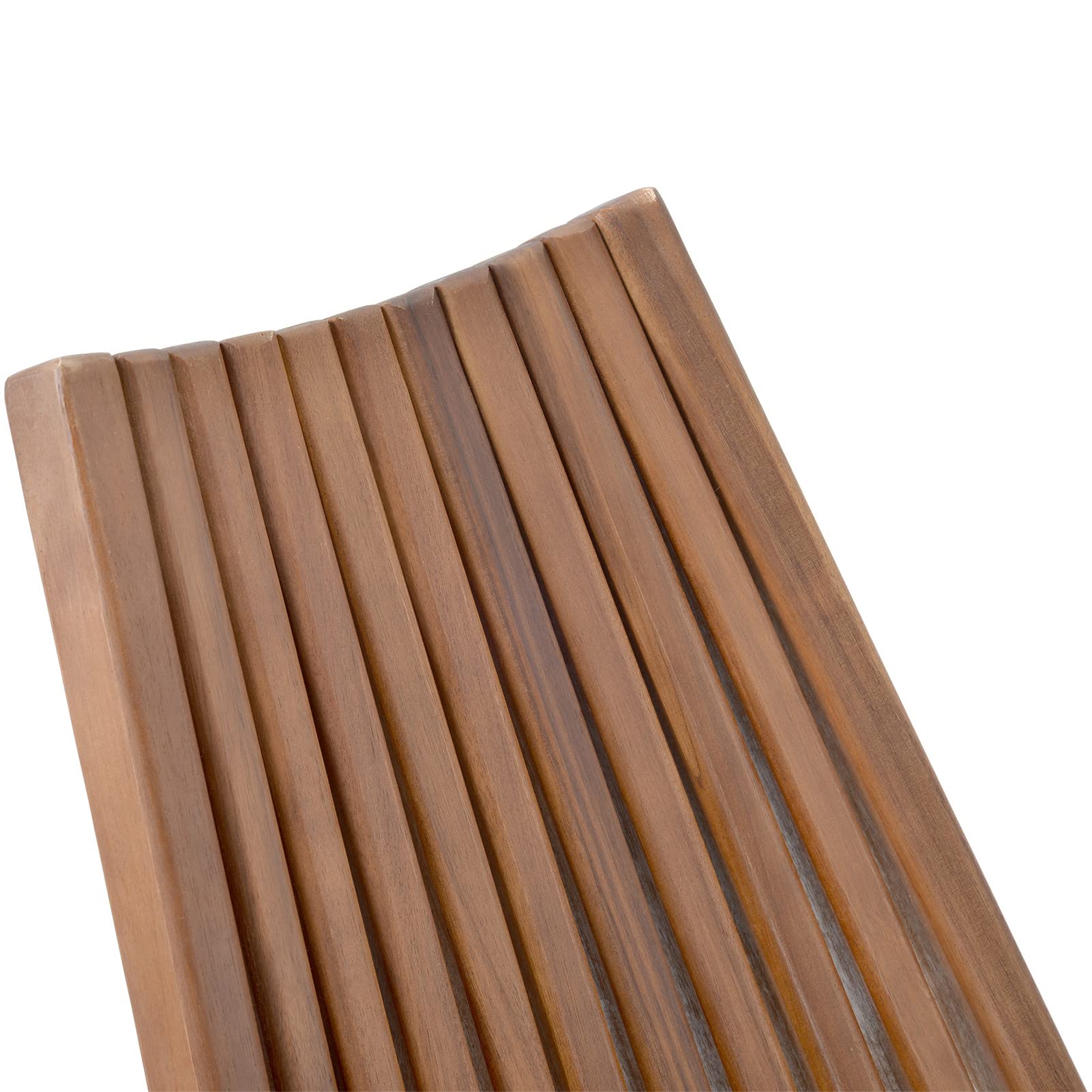 Folding Acacia Wood Outdoor Lounge Chair - Stylish Low Profile Patio, Porch, Lawn & Garden Furniture - Perfect for Backyard Relaxation, Poolside Lounging & Outdoor Entertaining