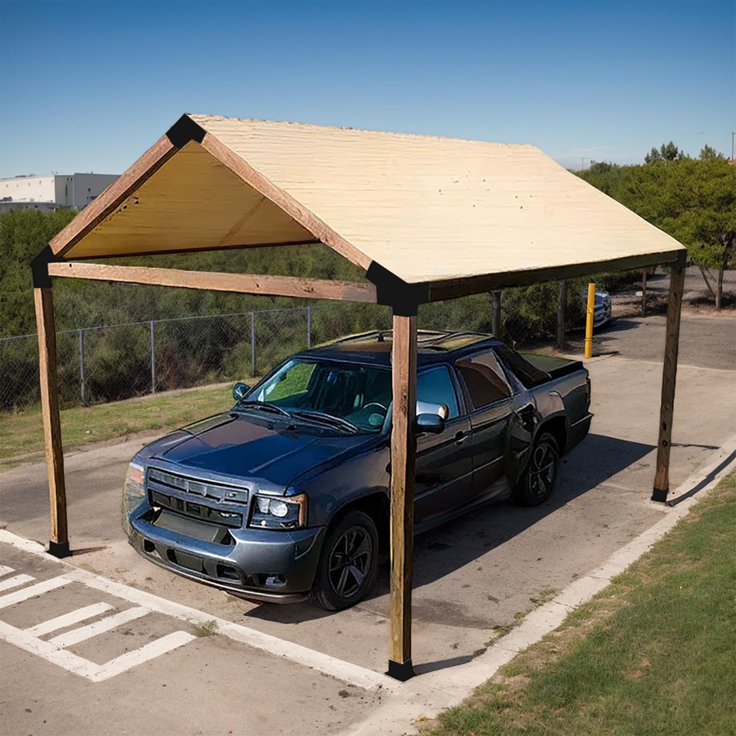 30 Degree Slanted Pergola Bracket Kit for 4x4 Wood Posts - DIY Wood Roof Pergola Support System with Screws - Perfect for Gazebos, Garden Pergolas, Wood Stand Sheds & Metal Gazebo Kits - Outdoor Patio, Backyard & Deck Installation