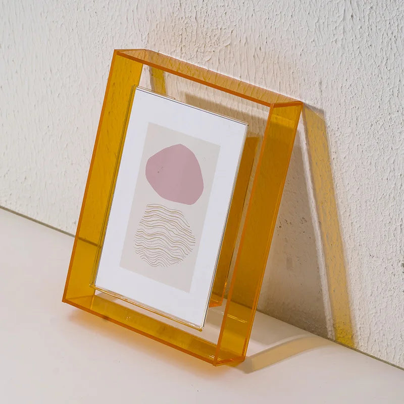 Neon Dreams Acrylic Picture Frame - Modern LED Photo Display for Wall Decor, Bedroom, Living Room & Office - Shatter-Resistant Clear Plastic Frame for 4x6, 5x7, 8x10 Photos