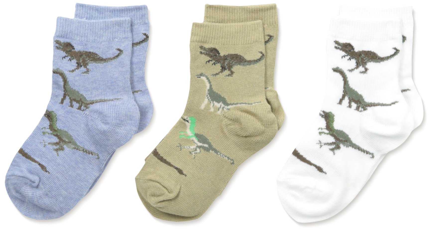 **Country Kids Little Boys' Dinosaur Socks - 3 Pairs Pack - Fun & Comfortable Socks for Kids, School, Play & Everyday Wear**