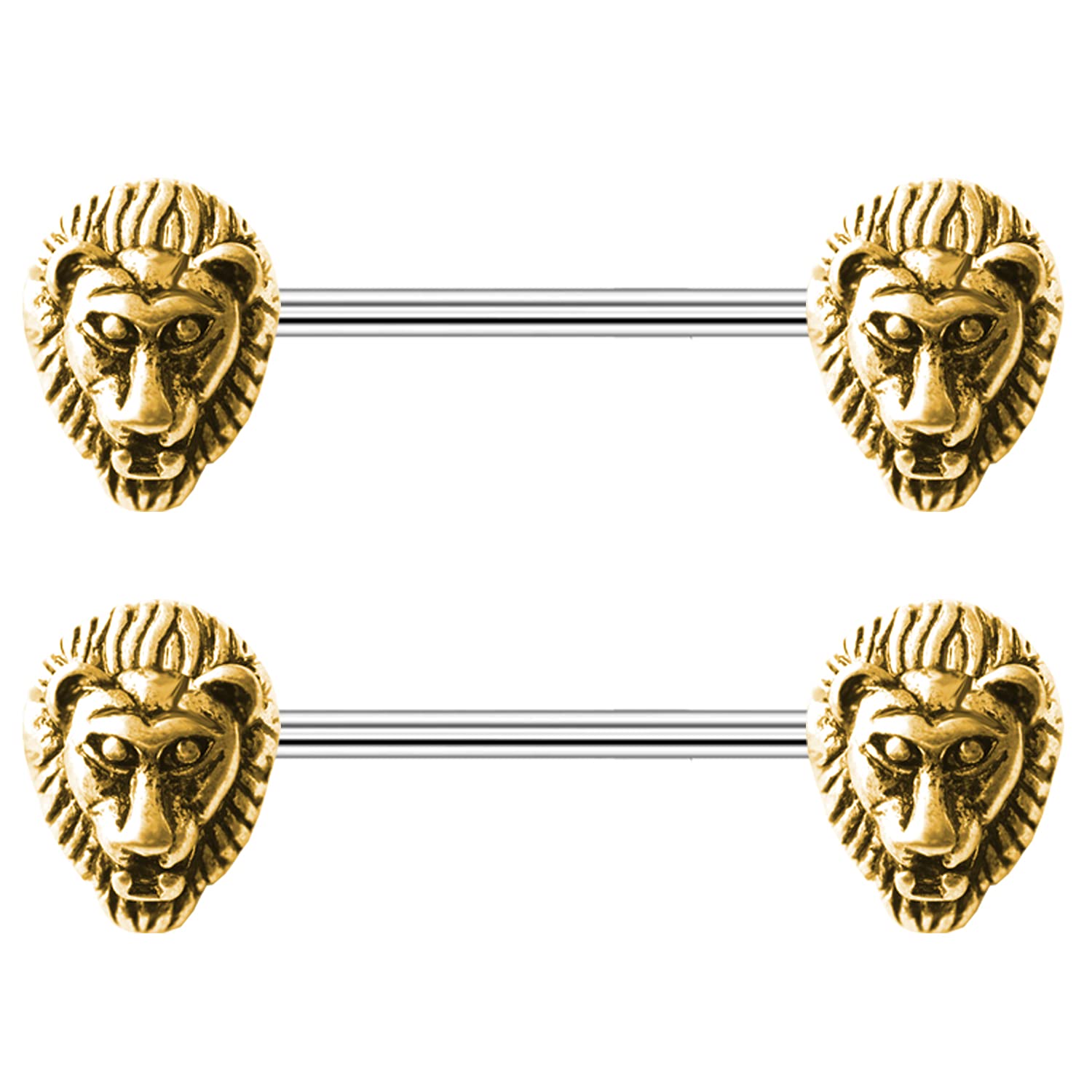 316L Surgical Steel Lion Barbell Nipple Ring - Body Piercing Jewelry for Men & Women - Nipple Shield, Retainer - Perfect for Everyday Wear, Gym, and Unique Style Expression
