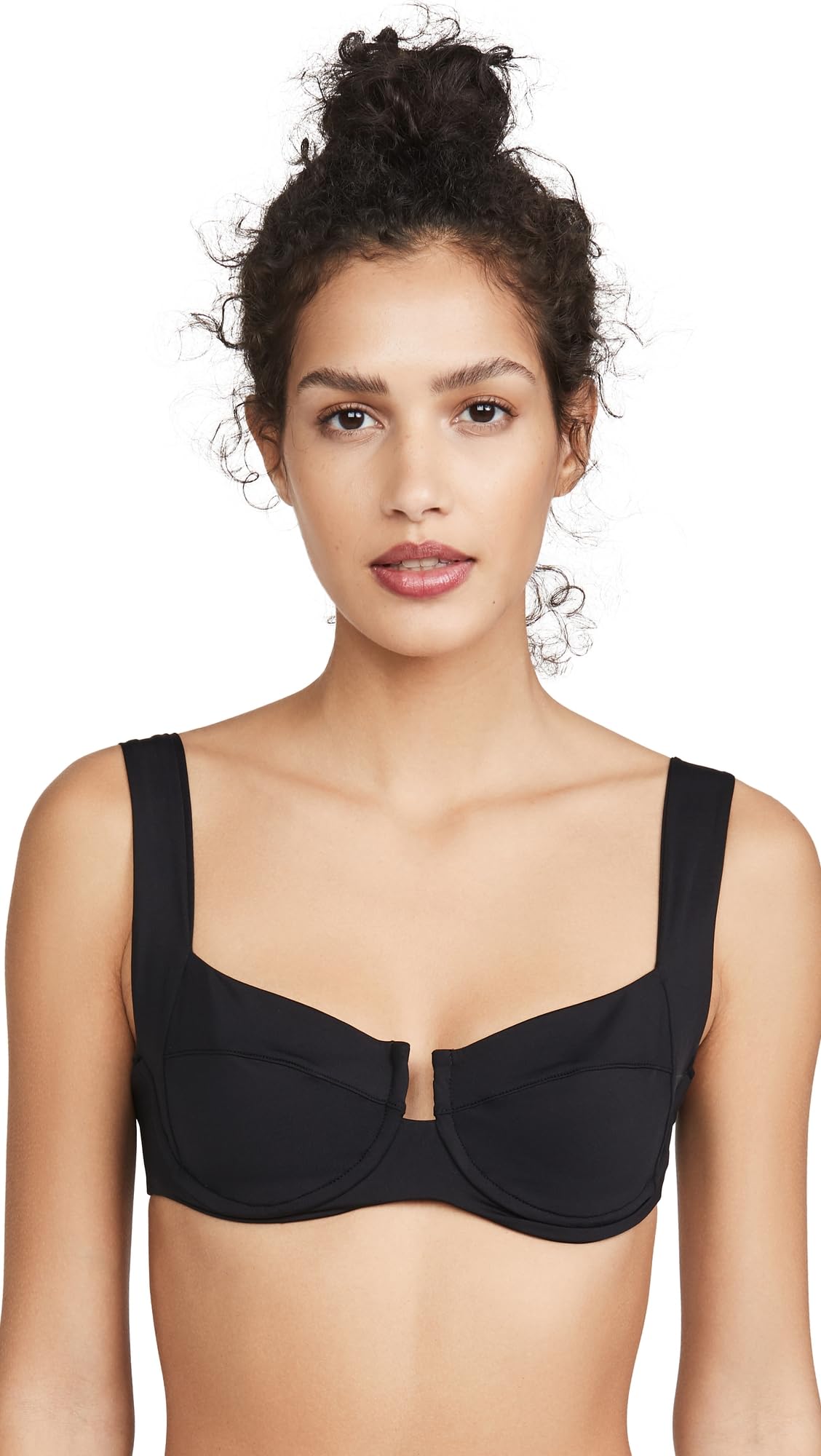 L*Space Women's Camellia Bikini Top - Black, Size XL | Sexy Swimwear for Beach, Pool & Vacation | Adjustable Straps & Comfortable Fit
