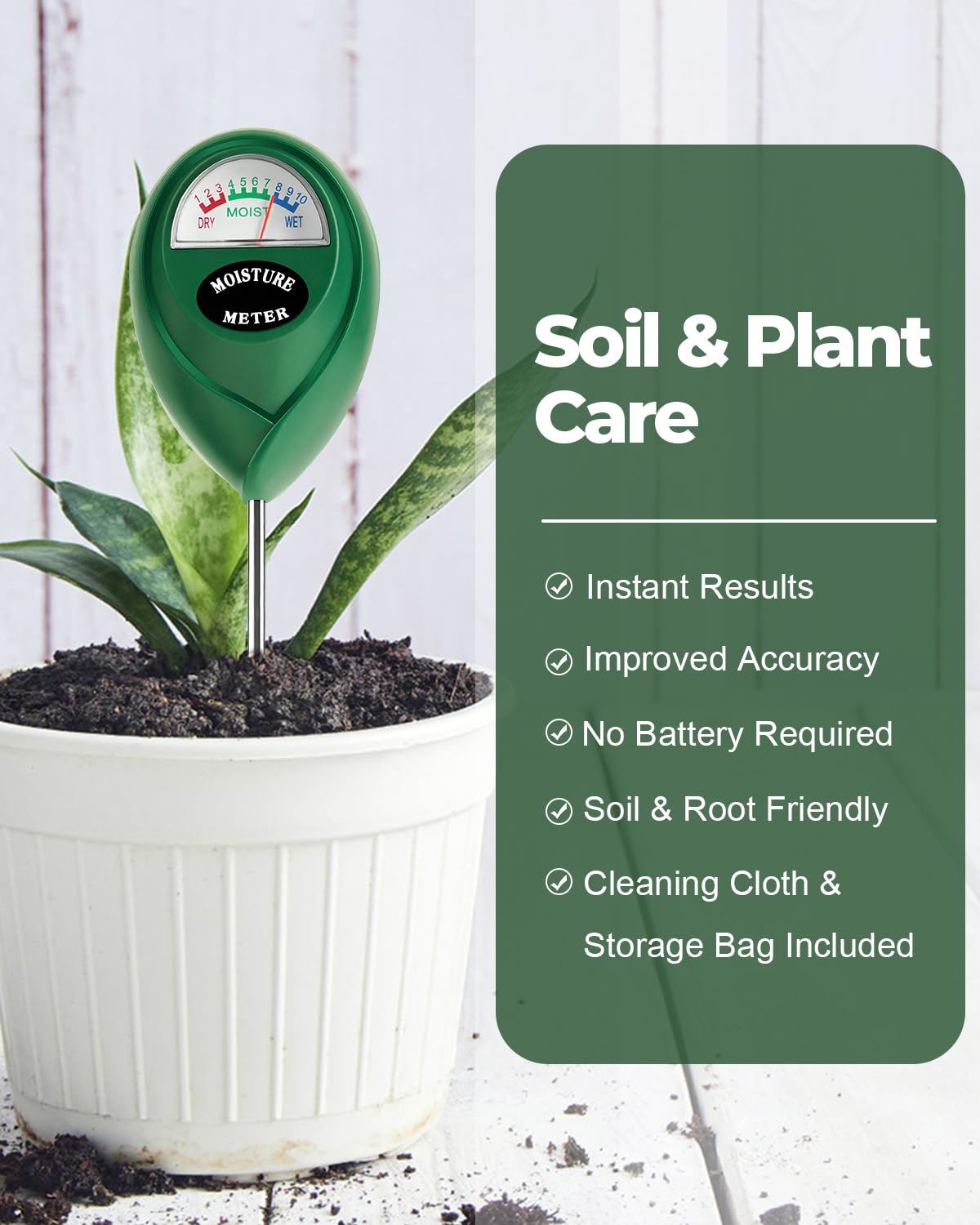 **Soil Moisture Meter for Plants - Digital Soil Tester for Garden, Lawn, Potted Plants - Indoor & Outdoor Plant Water Monitor - No Battery Needed (Perfect Gardening Gift for Plant Lovers, Ideal for Home, Office & Greenhouse Use)**