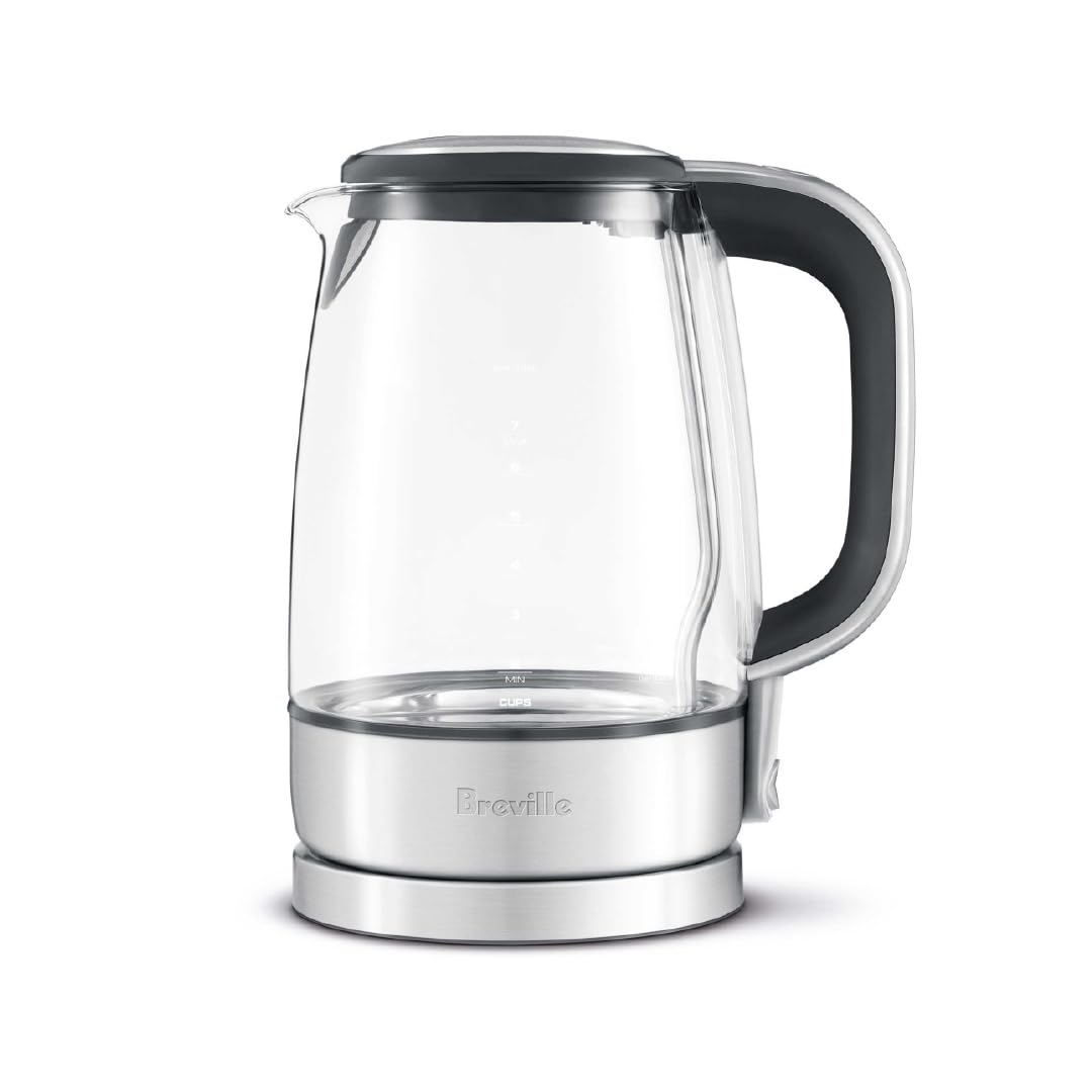 Breville BKE595XL Crystal Clear Electric Kettle - Fast Boiling, 1.7L Capacity, Cordless Design - Perfect for Tea, Coffee & Home Kitchen Use