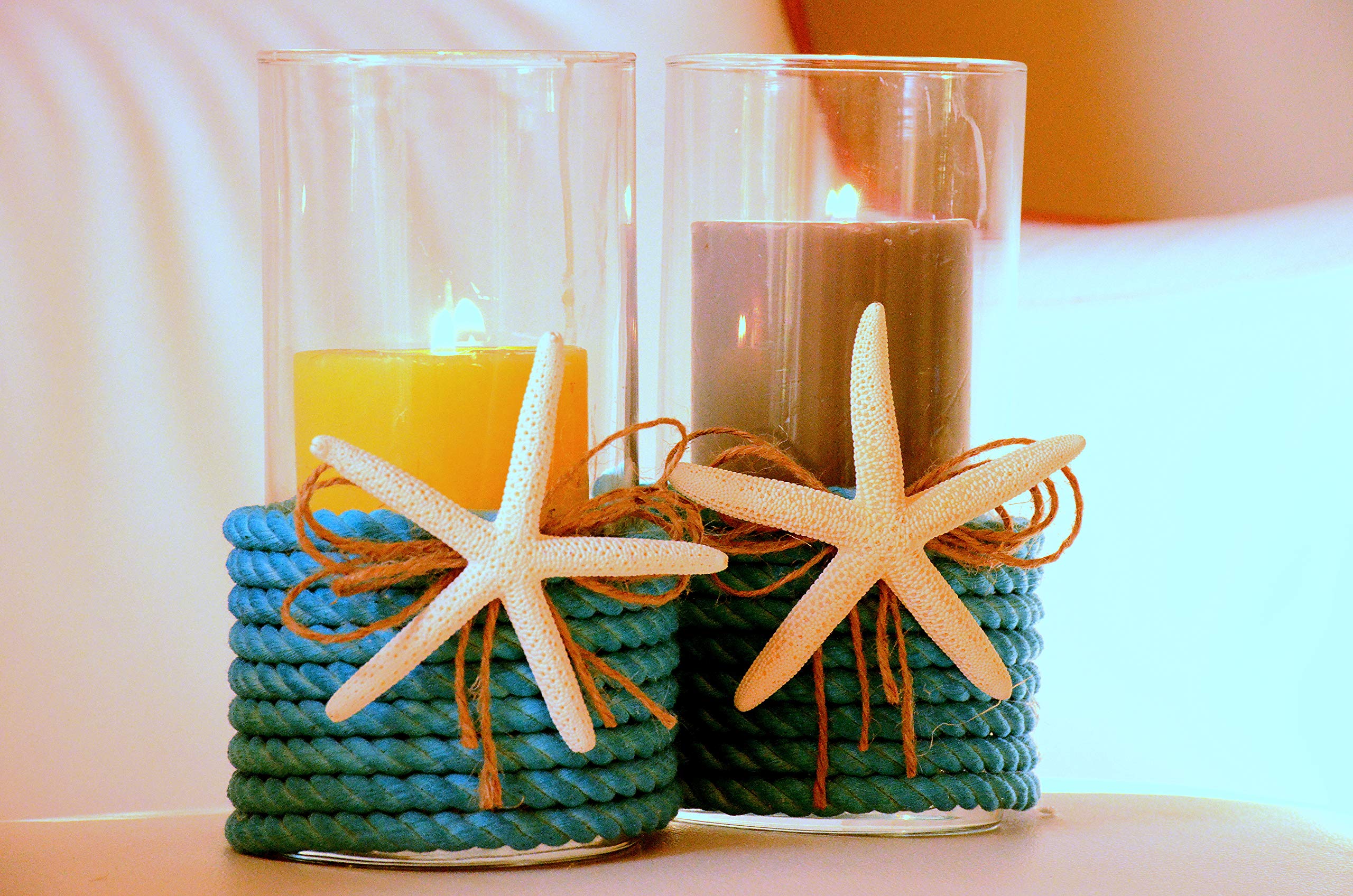 Elegant Beach Wedding Centerpieces - Table Decor for Weddings, Parties, Home & Office - Nautical Candle Holders for Living Room & Event Decorations | Perfect for Coastal Weddings, Summer Parties & Home Styling