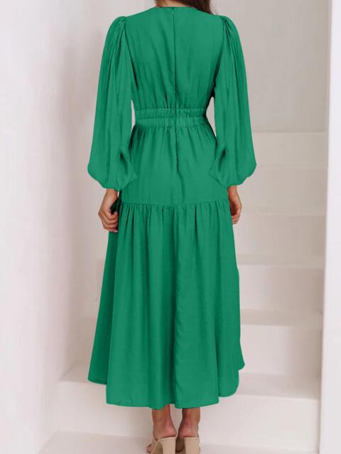 Boho Balloon Sleeve Maxi Dress for Women - Flowy Summer Beach Vacation Dress with Pockets | Perfect for Tropical Getaways, Pool Parties & Date Nights