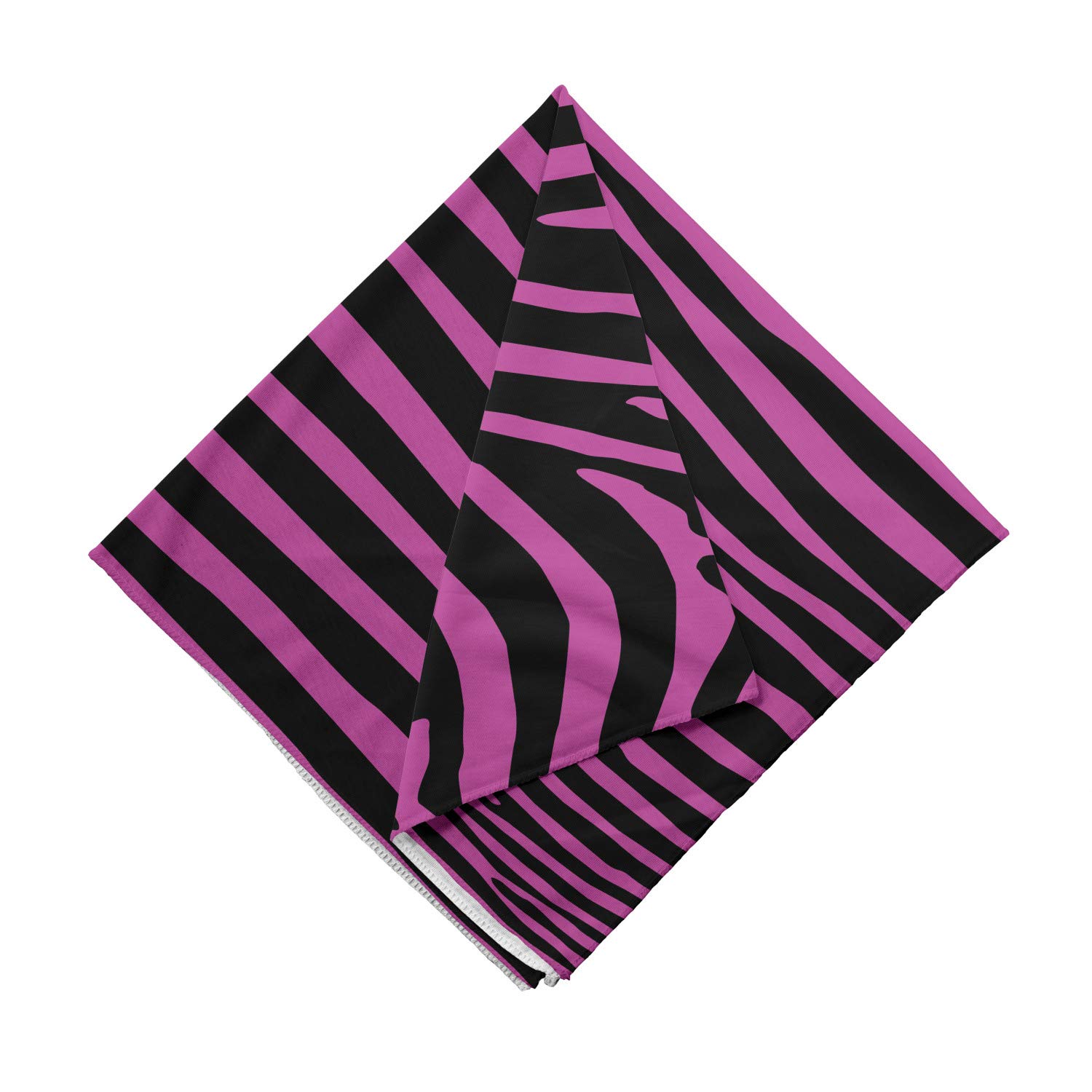 Lunarable Unisex Bandana - Zebra Print Wild Animal Design in Vivid Fuchsia & Black | Fashion Accessory for Outdoor Activities, Music Festivals & Casual Wear