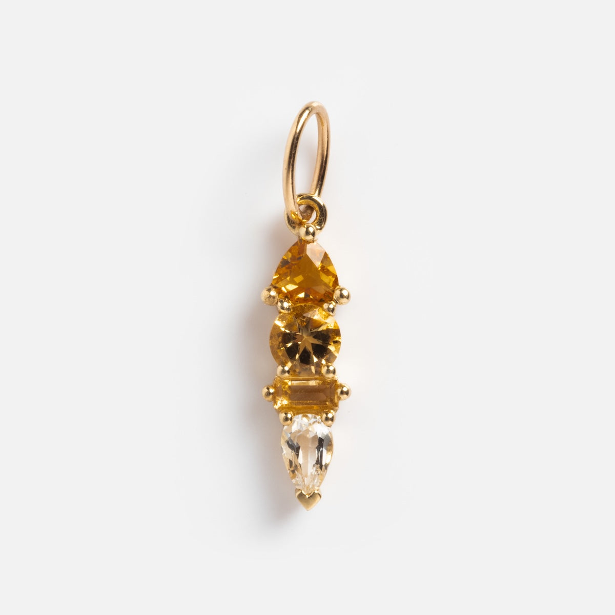 Solid Gold Modern Ombre Birthstone Charm Necklace – Personalized Jewelry Gift for Women, Mom, Wife – Perfect for Birthdays, Anniversaries & Special Occasions