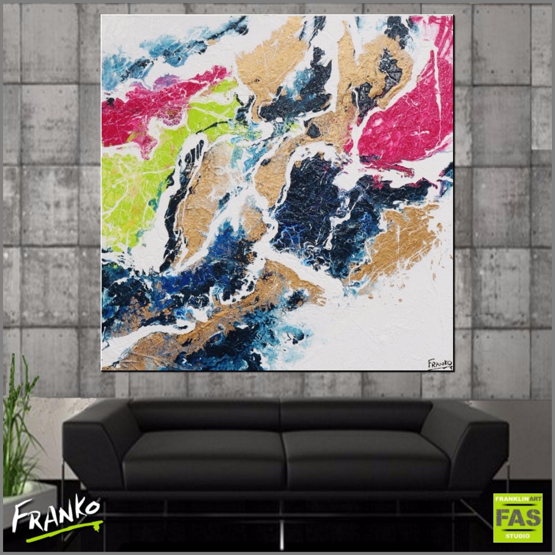 Abstract Colorful Wall Art - Modern Canvas Painting for Home & Office Decor - Perfect for Living Room, Bedroom, or Workspace