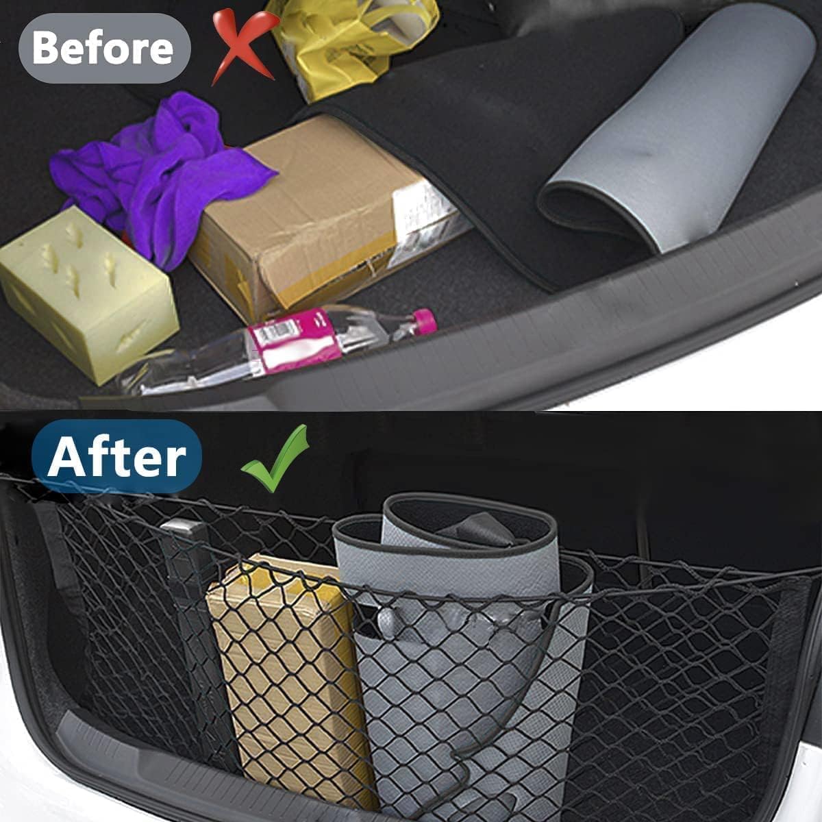 Premium Elastic Trunk Mesh Cargo Net for Subaru Impreza 2018-2025 & Crosstrek - Durable Envelope-Style Vehicle Storage Organizer - Perfect for Road Trips, Groceries, and Luggage Security