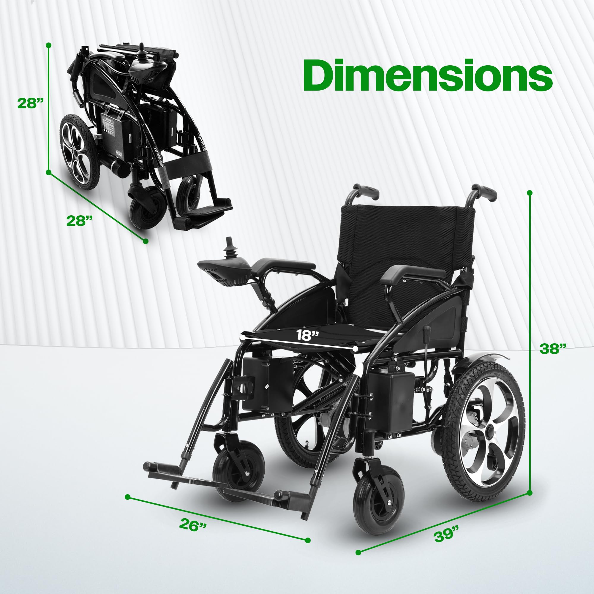 Culver Artemis Heavy Duty All-Terrain Electric Wheelchair for Adults & Seniors - 2xMotor Foldable Power Wheelchair (Black) - Ideal for Outdoor Adventures, Travel & Daily Mobility