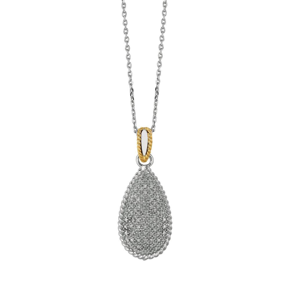 14K Gold & Sterling Silver Teardrop Necklace for Women - Elegant Dainty Pendant Jewelry for Everyday Wear & Special Occasions