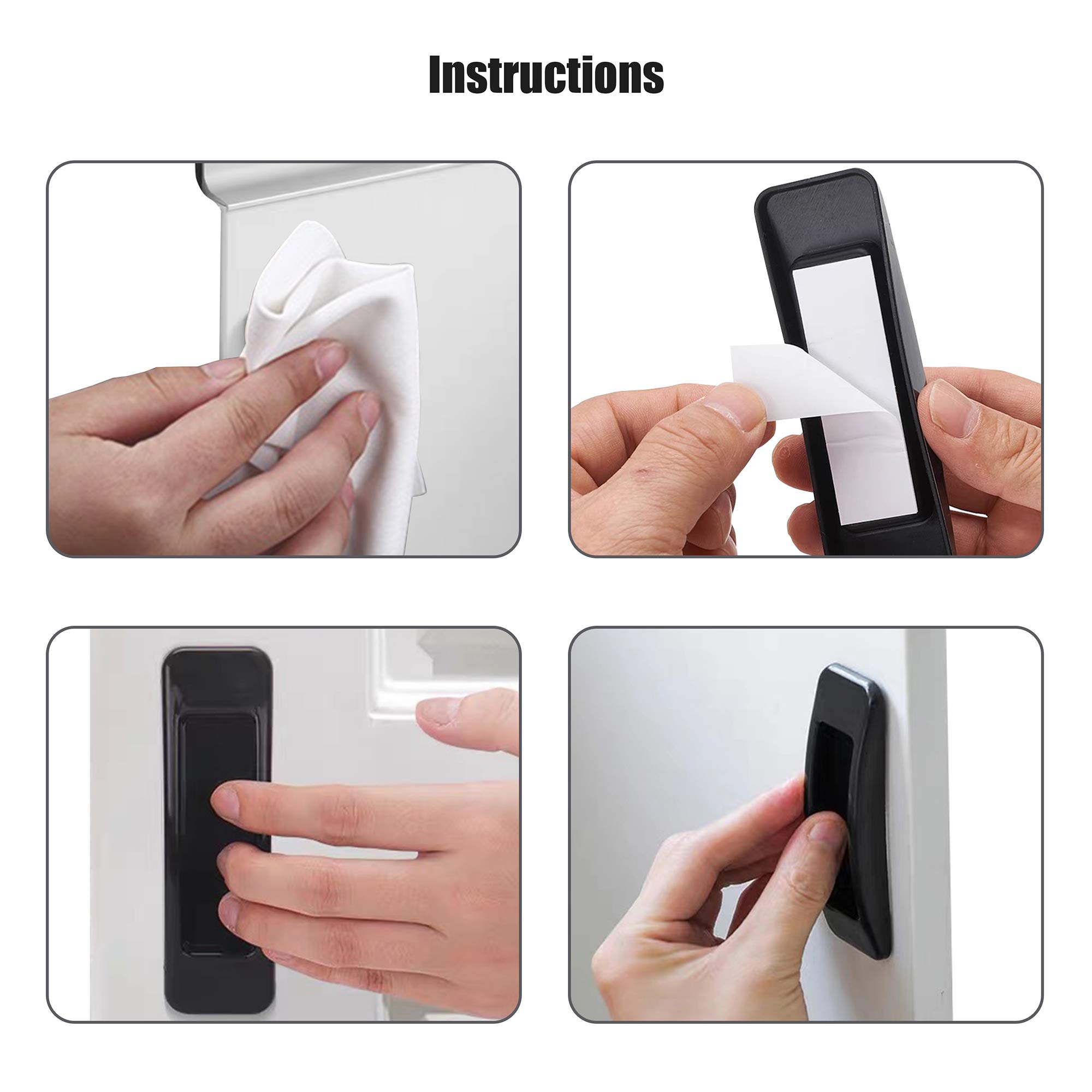 Self-Adhesive Handles - Multipurpose Non-Slip Knobs for Cabinets, Drawers, Windows & Doors (12 Pack) - Easy Pull Push Sliding Helper for Wardrobes, Cupboards & Dressers - Ideal for Elderly & Disability Assistance