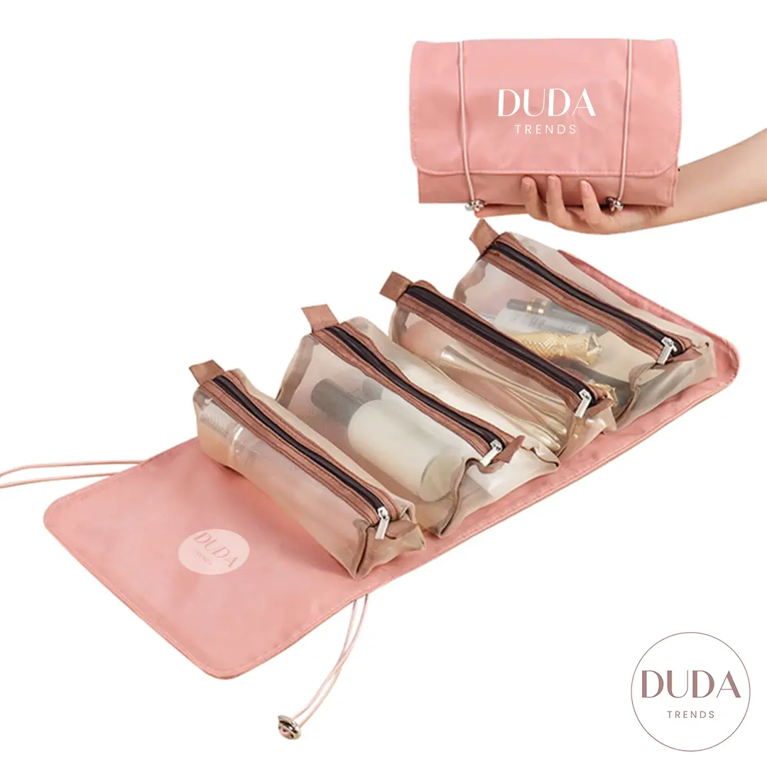 Stylish Portable Cosmetic Bag for Women - Travel Makeup Organizer with Multiple Pockets - Perfect for Travel, Gym & Daily Use