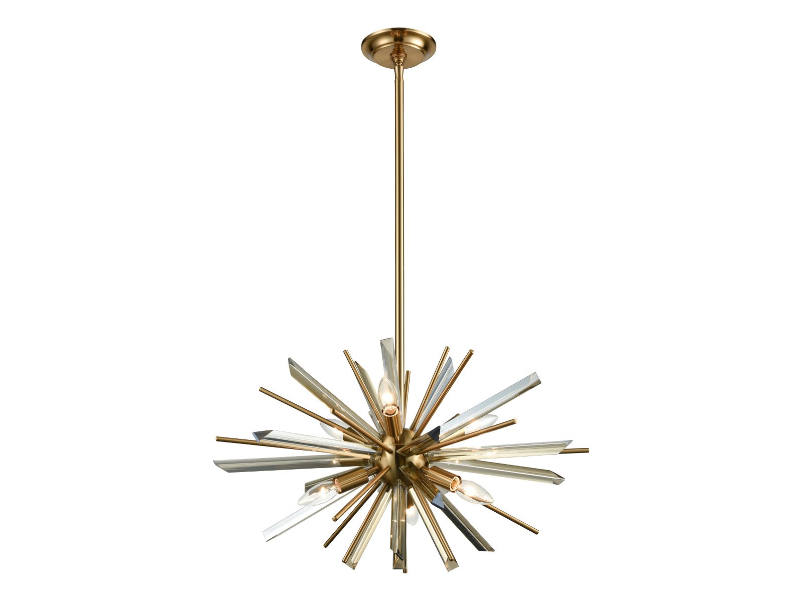 HF8201-AB Palisades Ave. Collection Modern Crystal Chandelier - Elegant Lighting Fixture for Dining Room, Living Room, and Bedroom Decor