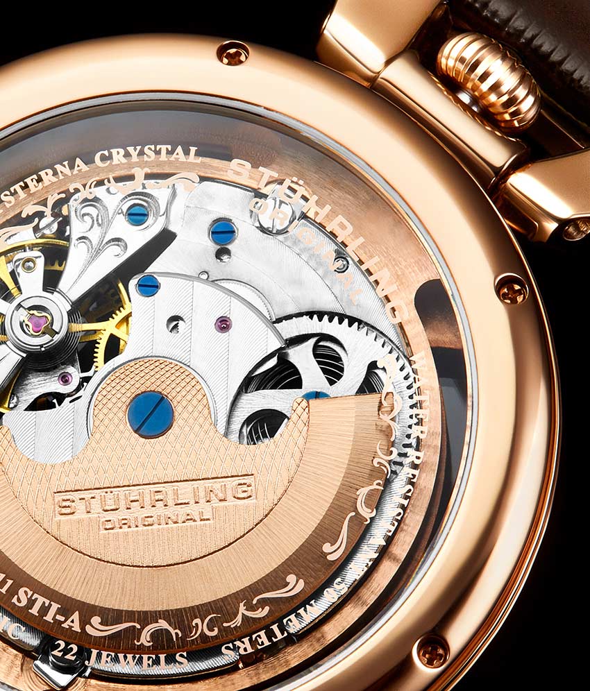Emperor's Grandeur 127A Automatic 49mm Skeleton Watch for Men - Luxury Mechanical Timepiece with Open Heart Design - Perfect for Formal Events, Business Meetings & Special Occasions