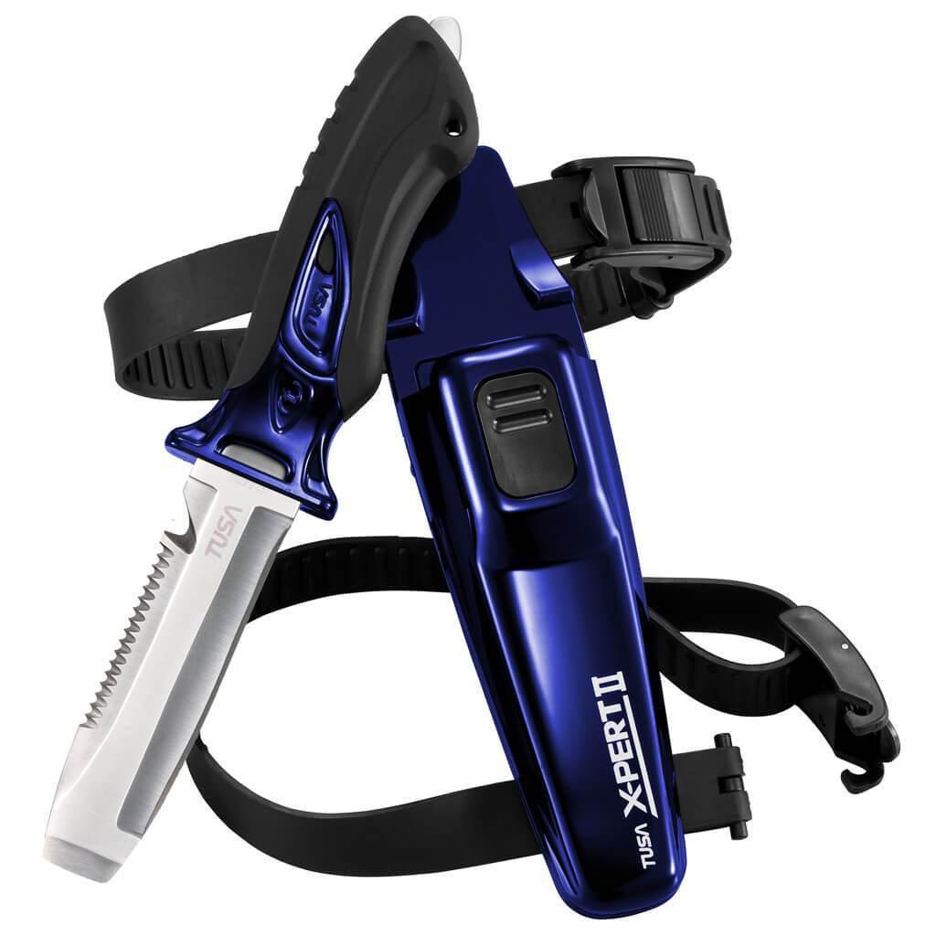Tusa X-Pert II Dive Knife - Professional Stainless Steel Scuba Diving Knife for Underwater Safety & Cutting - Perfect for Spearfishing, Snorkeling & Marine Activities
