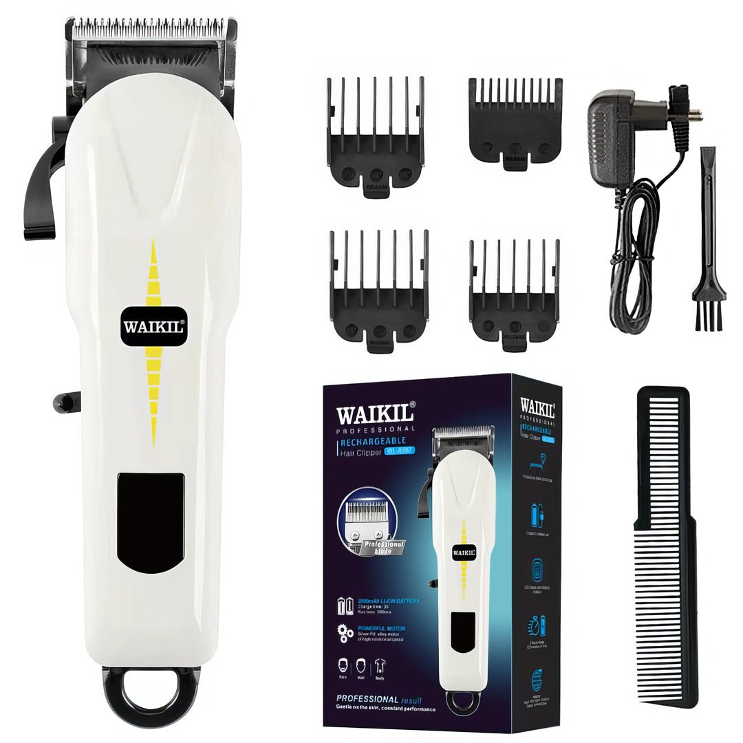 Professional Rechargeable Cordless Hair Clipper for Men & Women - WAIKIL Electric Hair Trimmer with Adjustable Guide Combs | Perfect for Home Haircuts, Beard Trimming & Pet Grooming