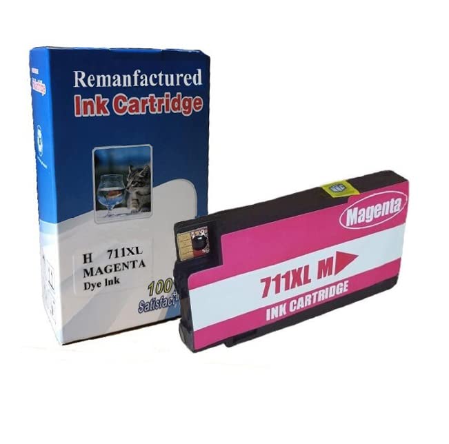 VC Remanufactured H 711 M Magenta CZ131A Ink Cartridge for HP Designjet T520 Printer - High-Quality Replacement Ink for Large Format Printing, CAD Drawings & Photo Projects