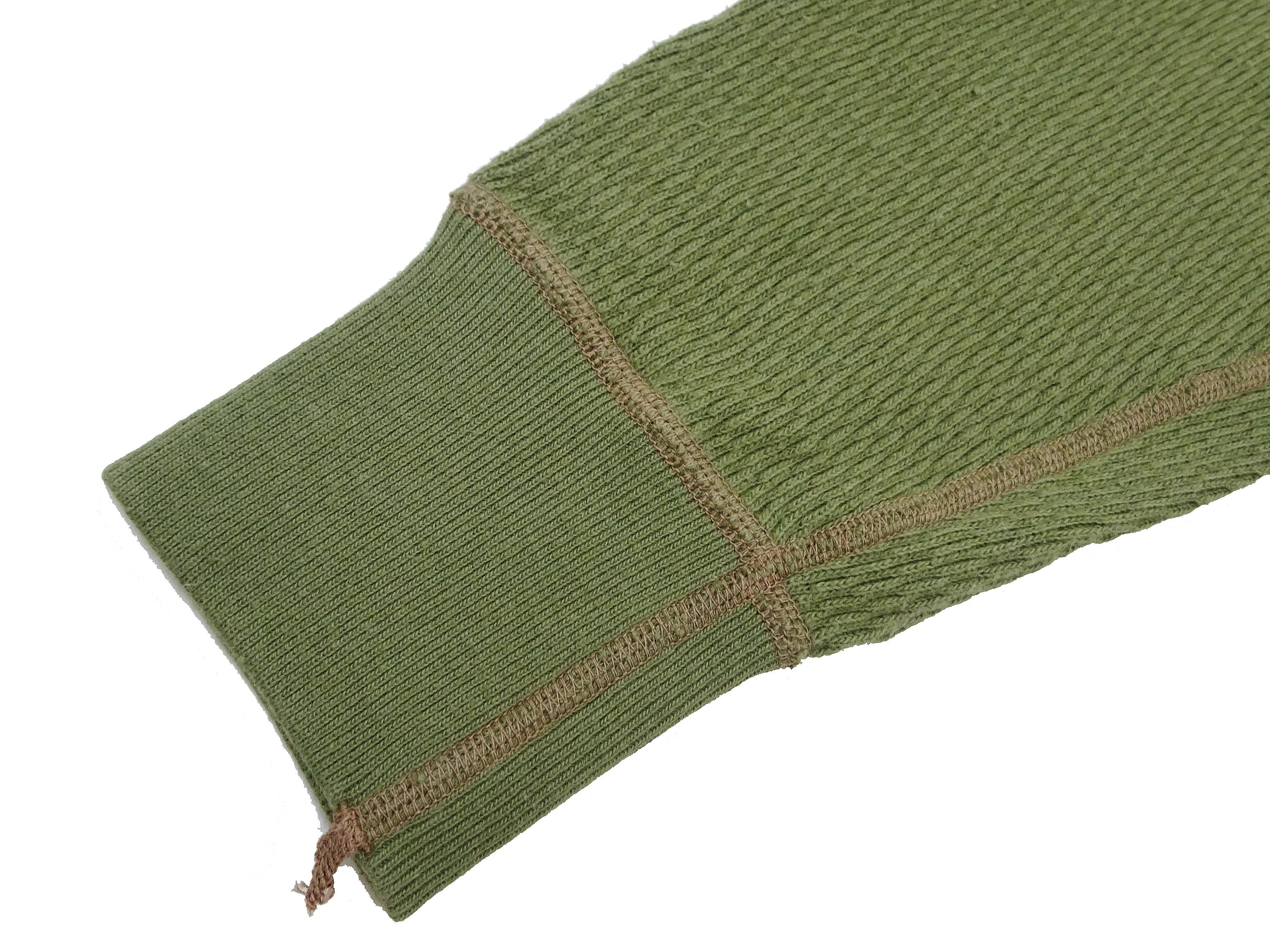 Buzz Rickson Men's Waffle Knit Thermal Long Sleeve T-Shirt - Crew Neck Casual Tee in Olive Green BR63755 | Perfect for Outdoor Activities & Layering in Cold Weather