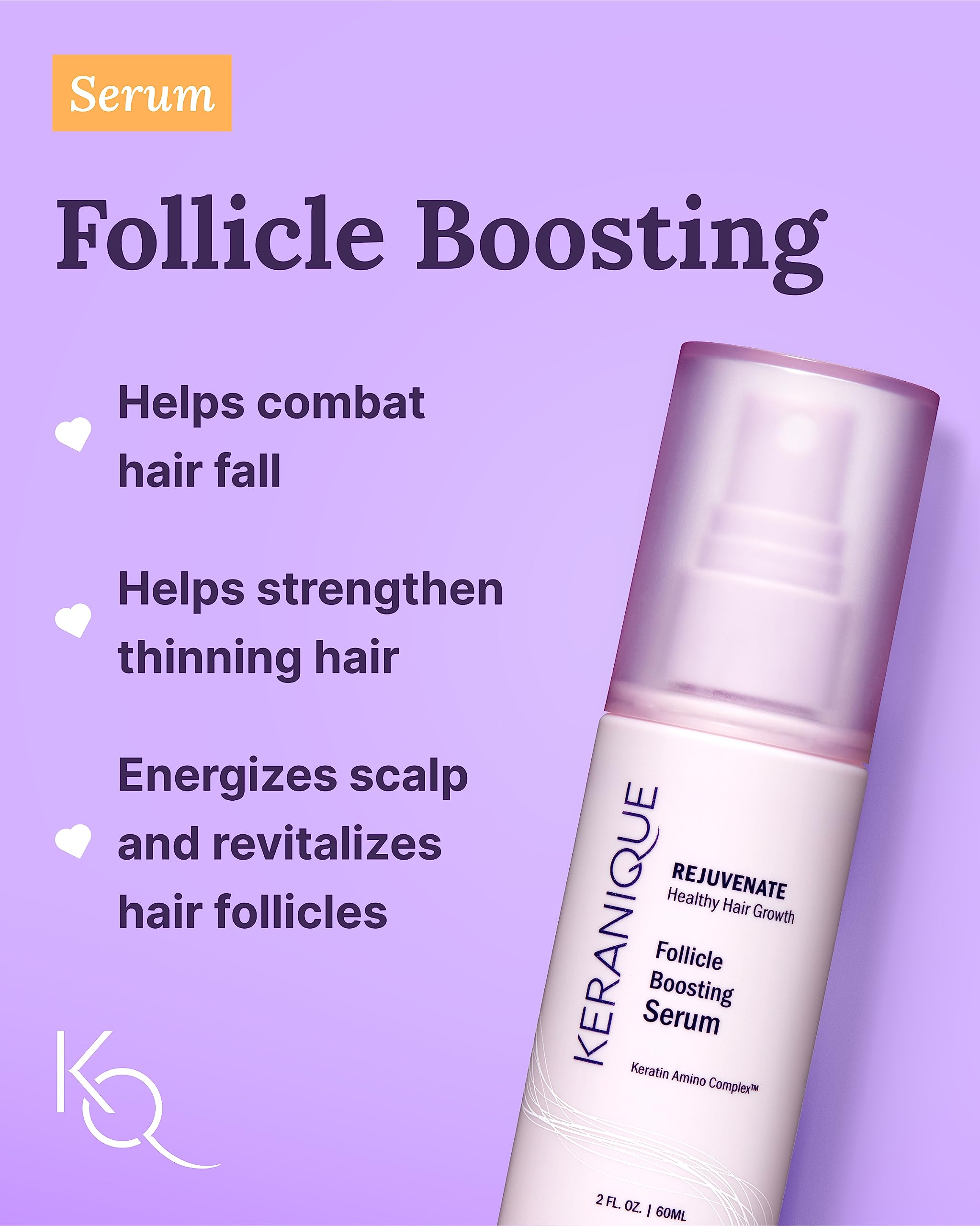 Keranique Hair Growth & Volumizing Set for Thinning Hair - Shampoo, Conditioner, Follicle Booster Serum, Texture Spray & Keratin Repair Treatment | Women's Hair Care for Fine, Thin Hair | Daily Use for Fuller, Healthier Looking Hair