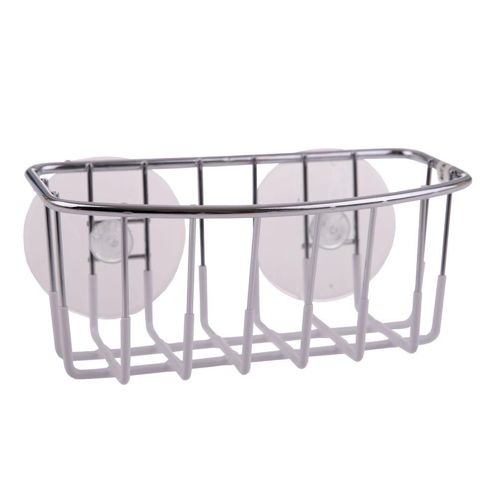 Stainless Steel Chrome Suction Sponge Holder - Rustproof Kitchen Organizer for Sink, Dishwashing & Countertop Storage - Perfect for Bathroom, RV & Boat Use