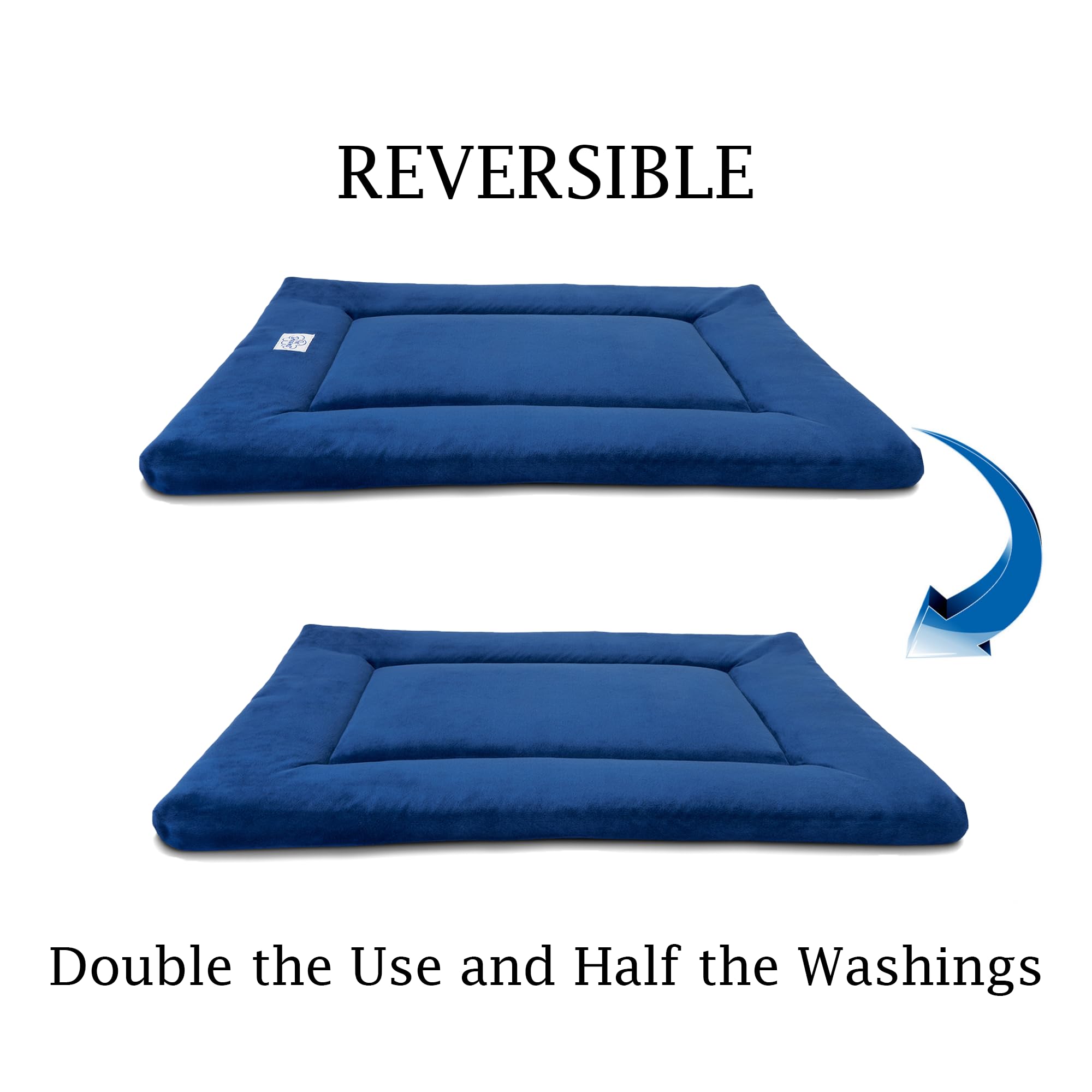 Breathable Non-Toxic Dog Crate Cover & Mat for Single-Door Kennels - Fits iCrate 18,24,30,36,42,48 Inch Dog Cages (Blue, XL, 42