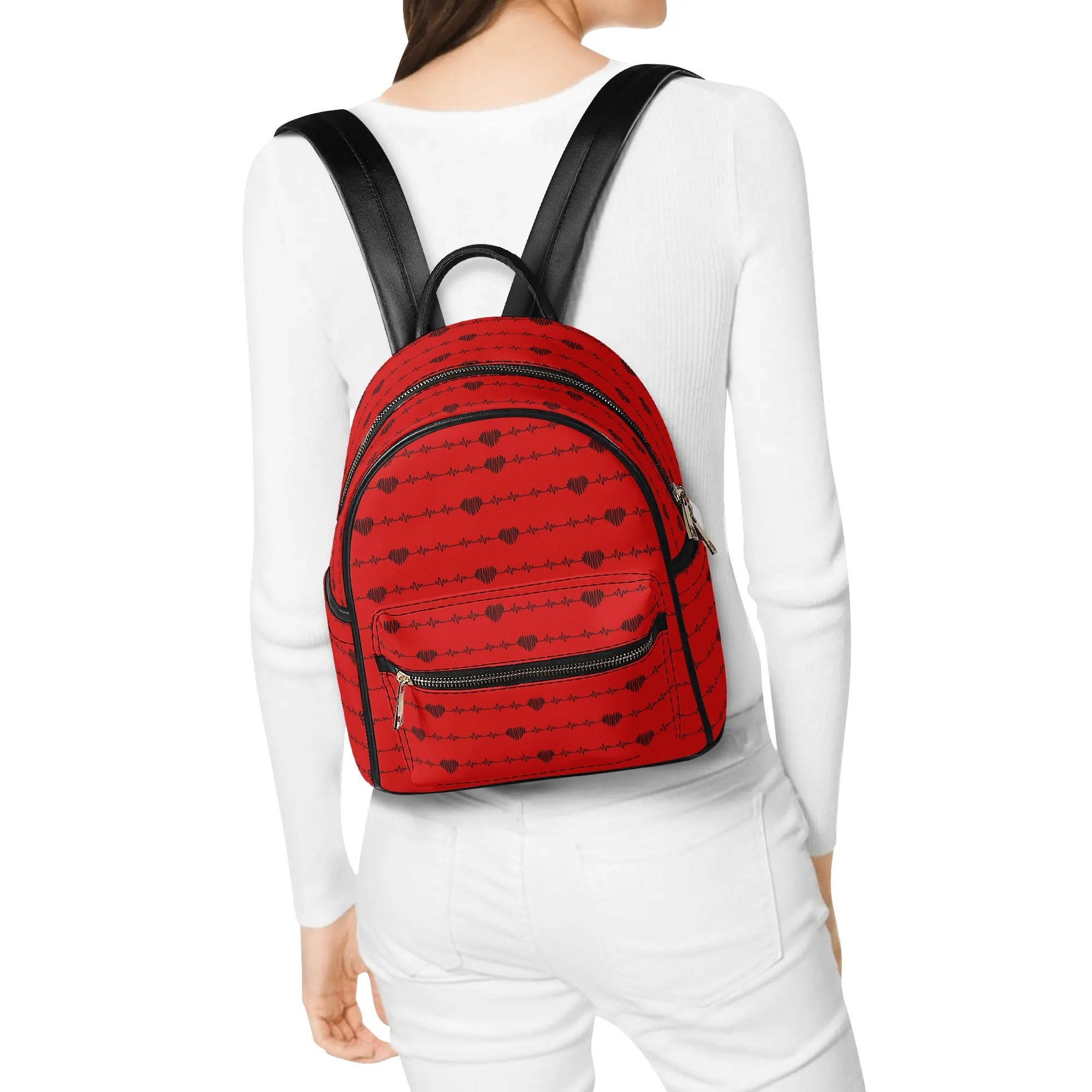 Hearts And Beats Stylish Casual Backpack for Women & Men - Perfect for School, Travel, Work & Everyday Use