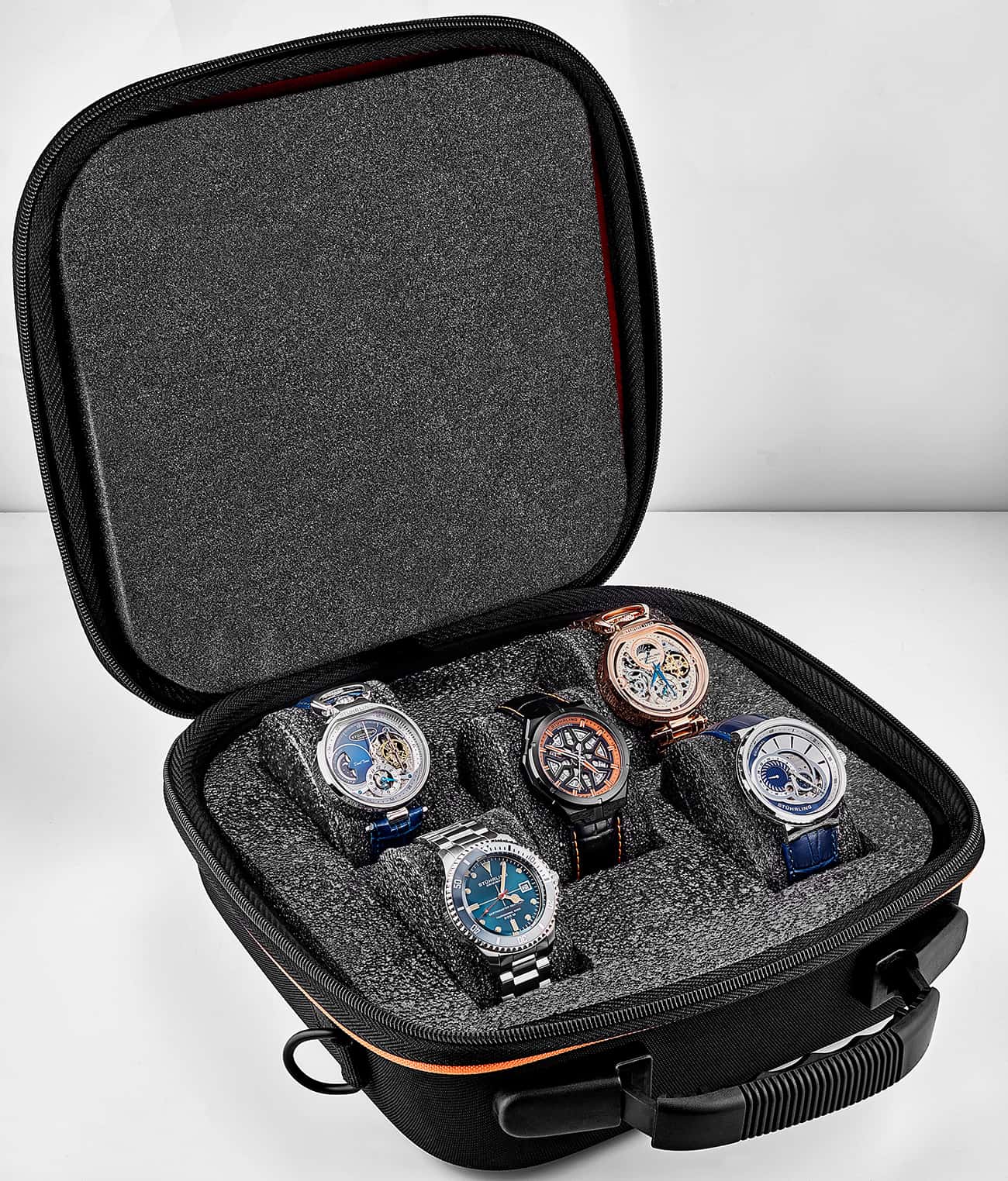 5 Watch Briefcase Organizer - Premium Leather Travel Case for Men & Women - Perfect for Business Trips, Travel & Watch Collection Storage