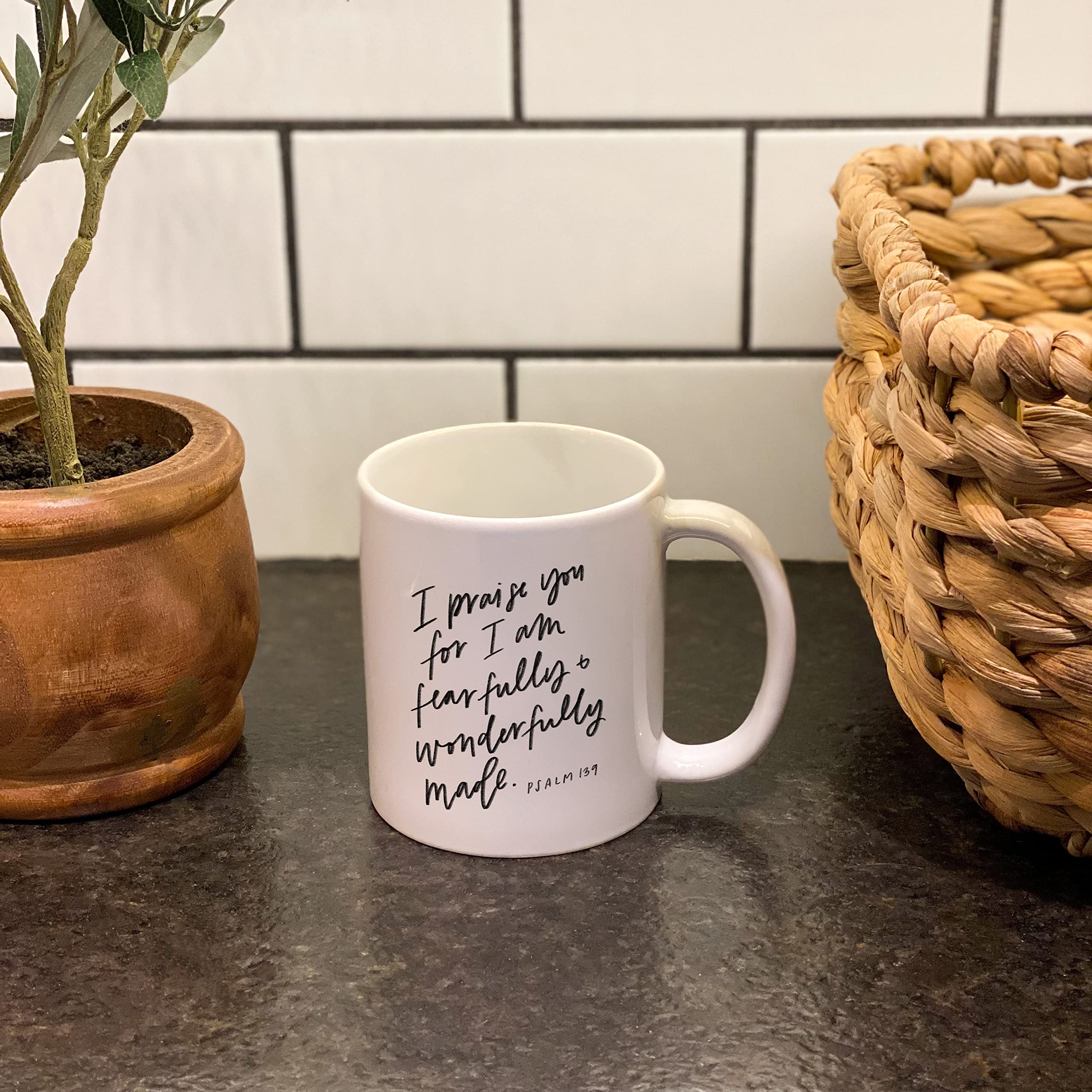 Bible Verse Coffee Mug - Christian Gift with Psalm 139 for Daily Inspiration