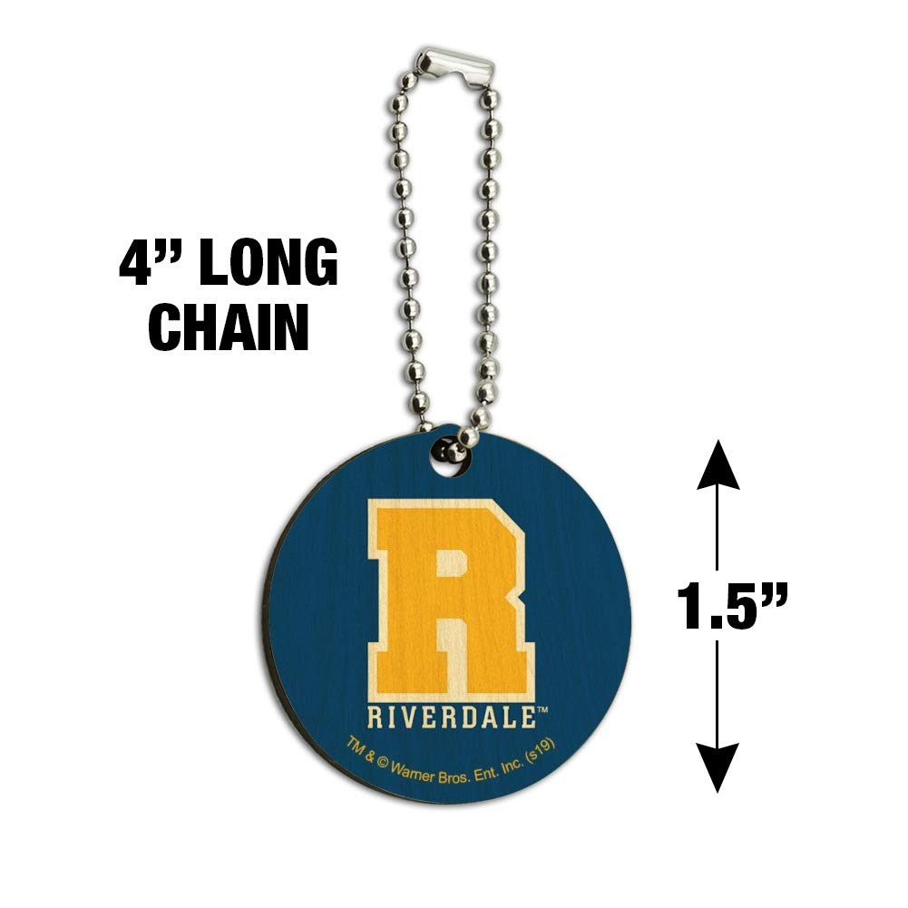 Riverdale Varsity Letter Wooden Keychain - Custom Engraved Round Key Ring for School Spirit & Gifts - Perfect for Backpacks, Keys, and Fan Accessories
