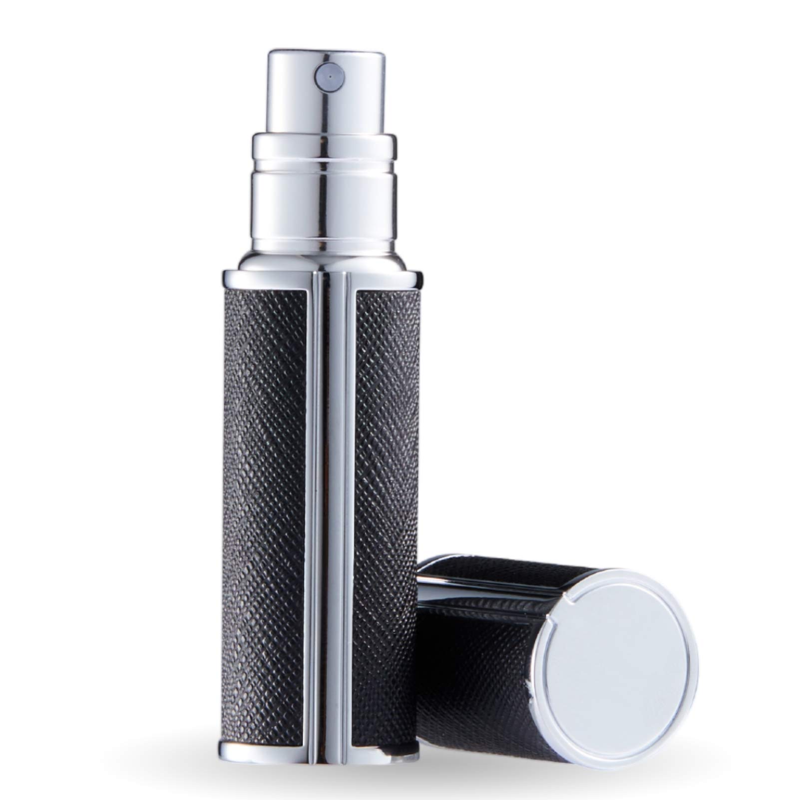 UULANFA 5ml Refillable Perfume Atomizer - Portable Travel Perfume Spray Bottle for Men & Women | Mini Pocket-Sized Empty Perfume Pump (Black) | Perfect for Airplane Carry-On, Gym Bag & Purse Essentials