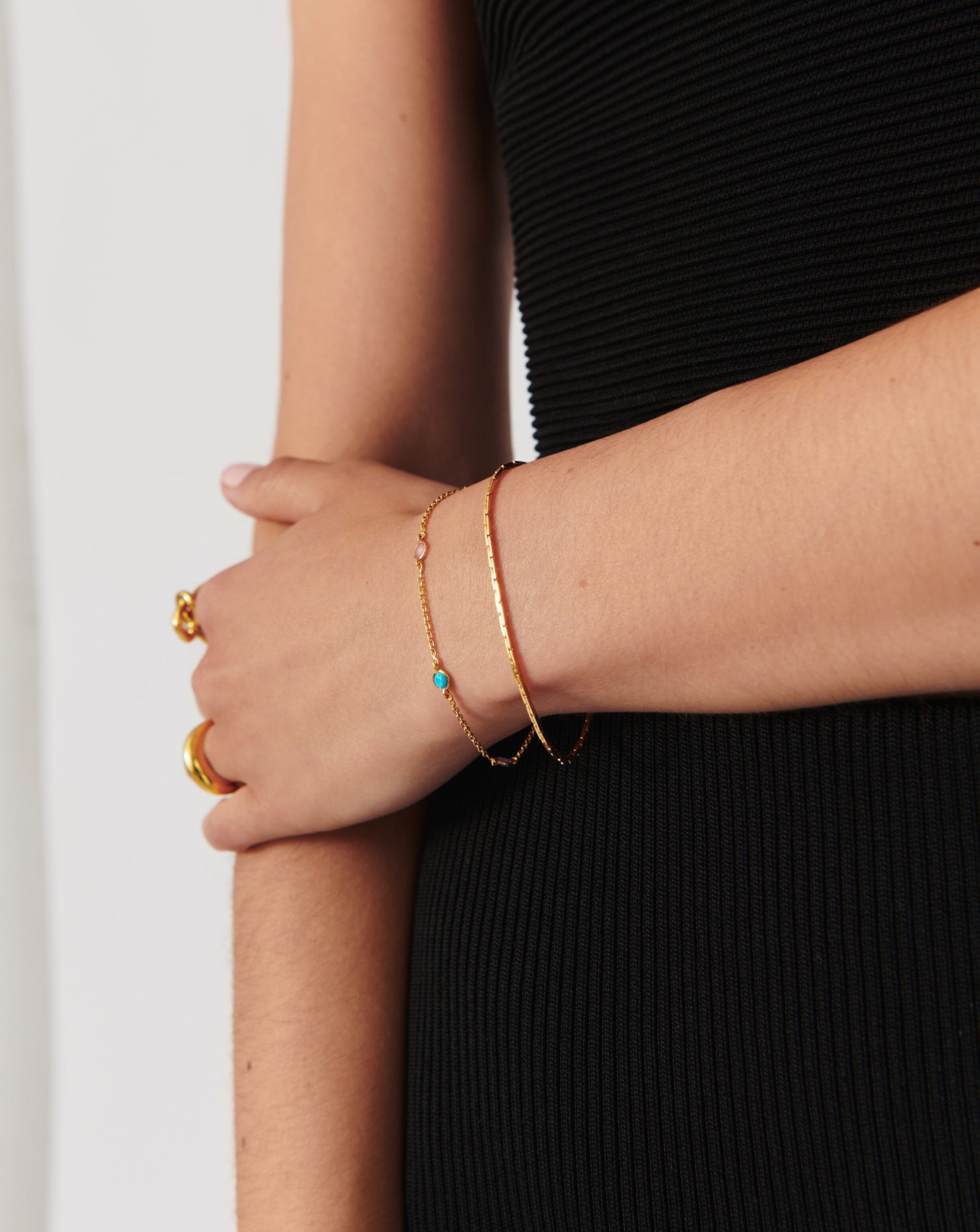 Hot Rox Chain Bracelet Set for Women - Trendy Layered Gold & Silver Cuff Bracelets - Perfect for Casual Wear, Parties & Gifting