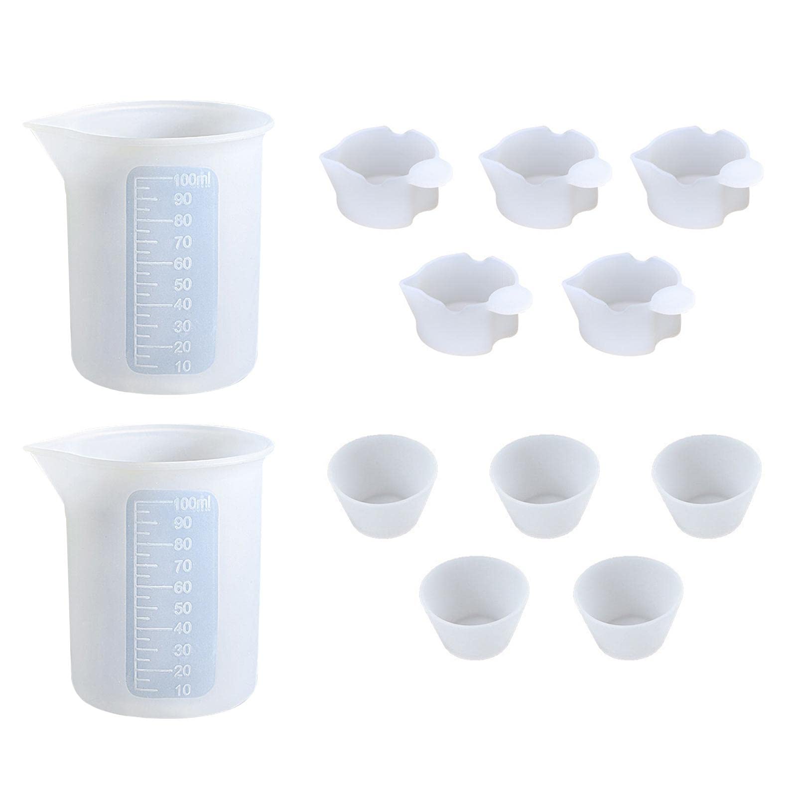 AMLESO 12Pcs DIY Silicone Measuring Cups Set - Flexible Smooth Surface Handmade Tools for Painting, Casting, Waxing & Crafts | Perfect for Resin Art, Candle Making & DIY Projects