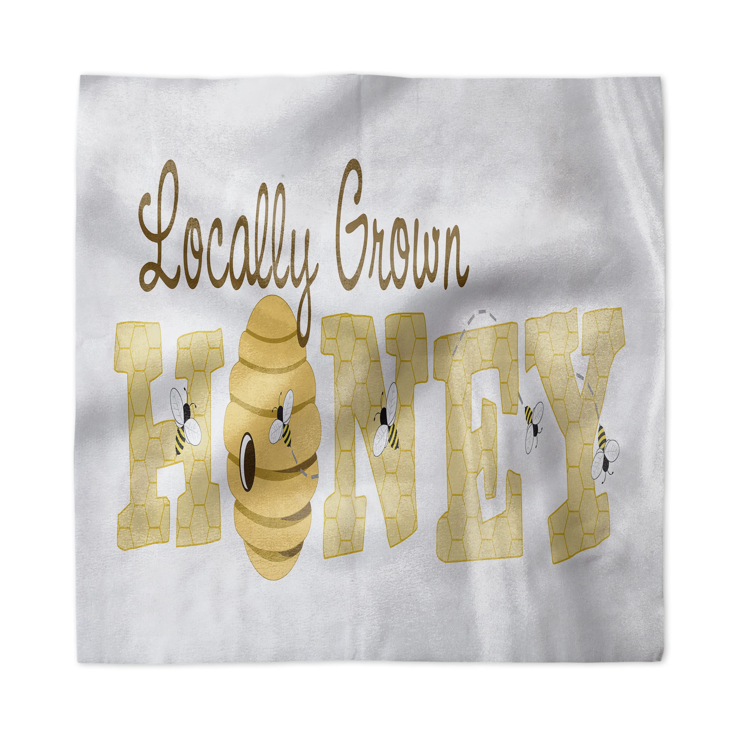 Ambesonne Honey Bee Satin Napkins Set of 4, 12x12