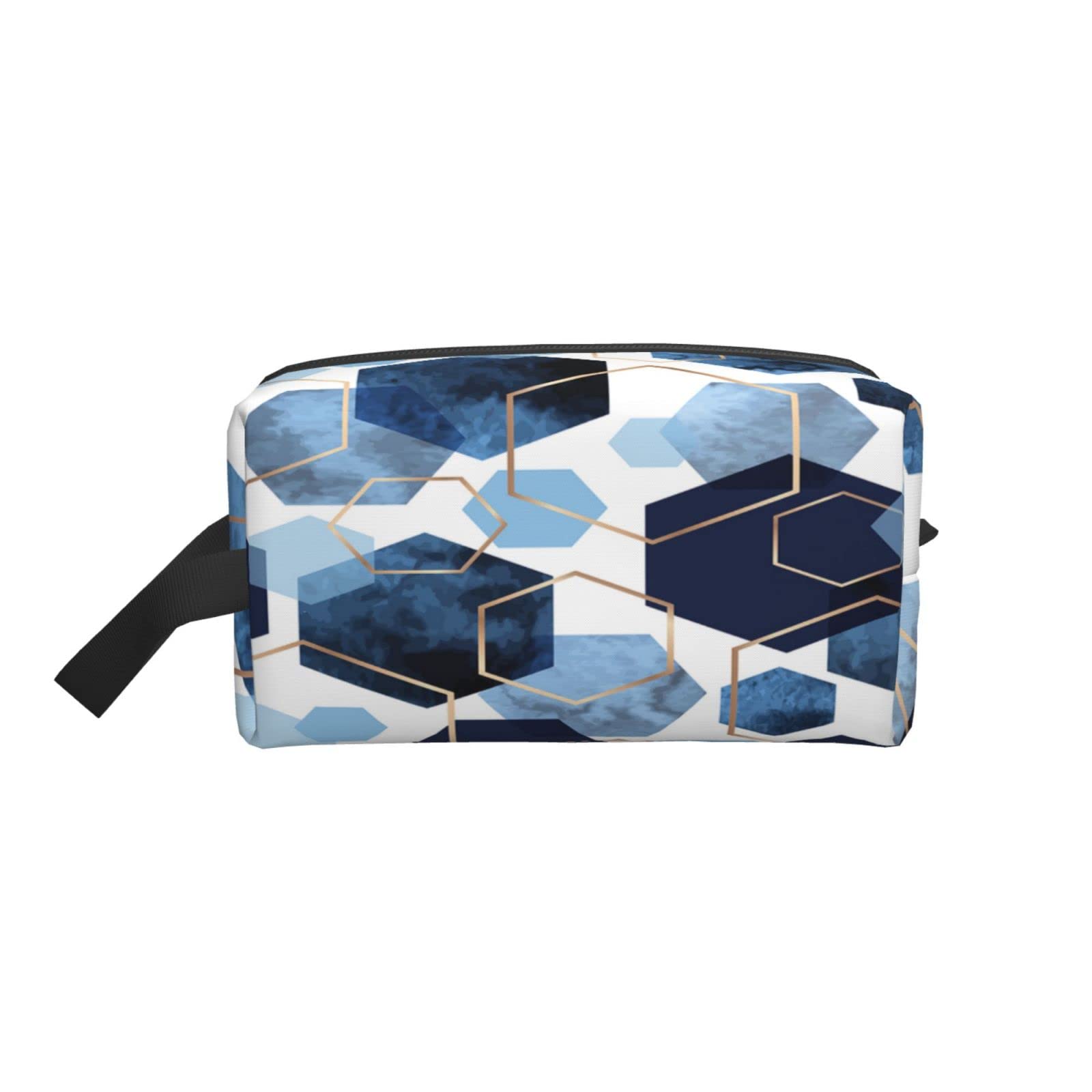 Modern Hexagon Makeup Bag - Geometric Toiletry Pouch for Travel & Storage