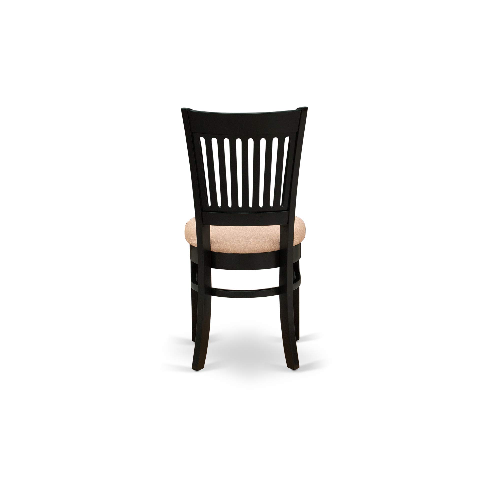 East West Furniture AMVA5-BLK-C 5-Piece Round Dining Set with Pedestal Table & 4 Upholstered Chairs, 36x36 Inch, Black - Perfect for Small Kitchens, Breakfast Nooks, and Cozy Dining Spaces