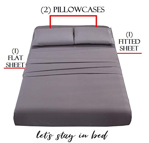 1500 Thread Count Egyptian Cotton 3-Piece Bed Sheet Set - Wrinkle & Fade Resistant, Ultra Soft Luxury Sheets (Includes Flat Sheet, Fitted Sheet & 2 Pillowcases) - Twin/Twin XL Size in Authentic Tan - Perfect for Master Bedrooms, Guest Rooms & Dormitories