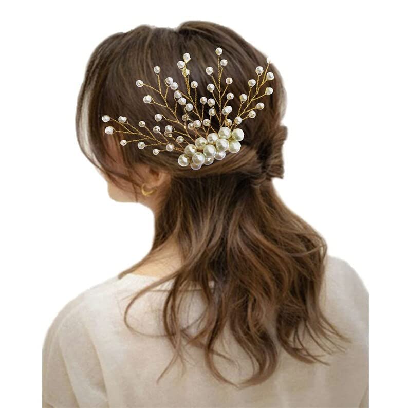 SHREEHARI Stylish Floral Hair Pins for Women - Elegant Metal Artificial Flower Bun Decorations (White, Pack of 1) | Perfect for Weddings, Parties & Everyday Hair Accessories