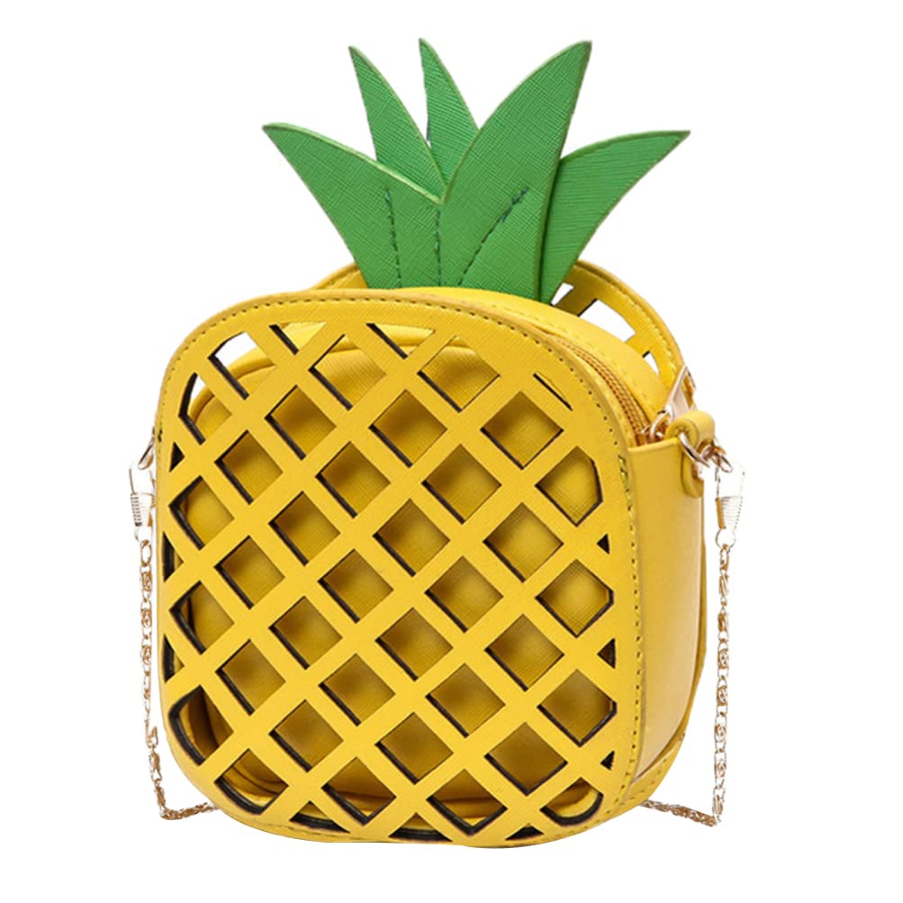 SOIMISS Pineapple Crossbody Shoulder Bag for Women - Cute Fruit Print Handbag with Wallet, Funny Novelty Purse for Girls - Perfect for Beach, Summer Outfits & Tropical Vacations