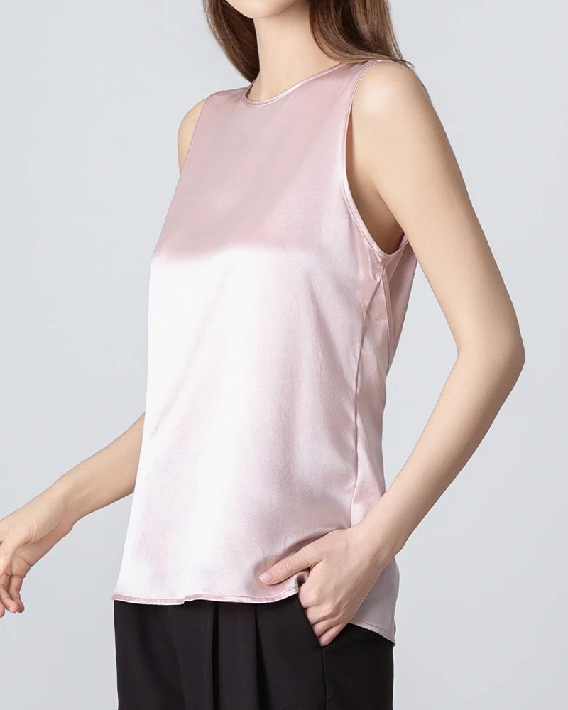 Elegant Sleeveless Lace-Up Silk Blouse for Women | Breathable Summer Top | Perfect for Office Wear, Date Night & Special Occasions