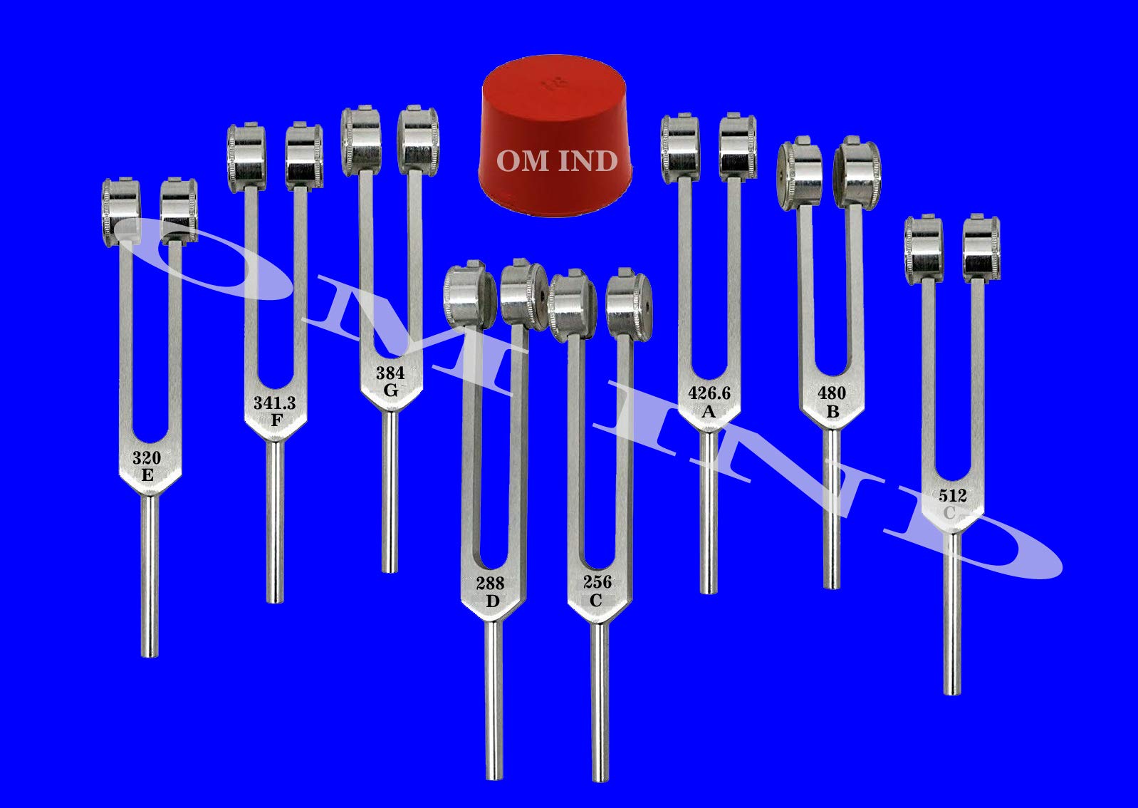 8 Inch Harmonic Weighted Tuning Fork Set for Sound Therapy & Meditation - Perfect for Chakra Balancing, Yoga, and Energy Healing Sessions
