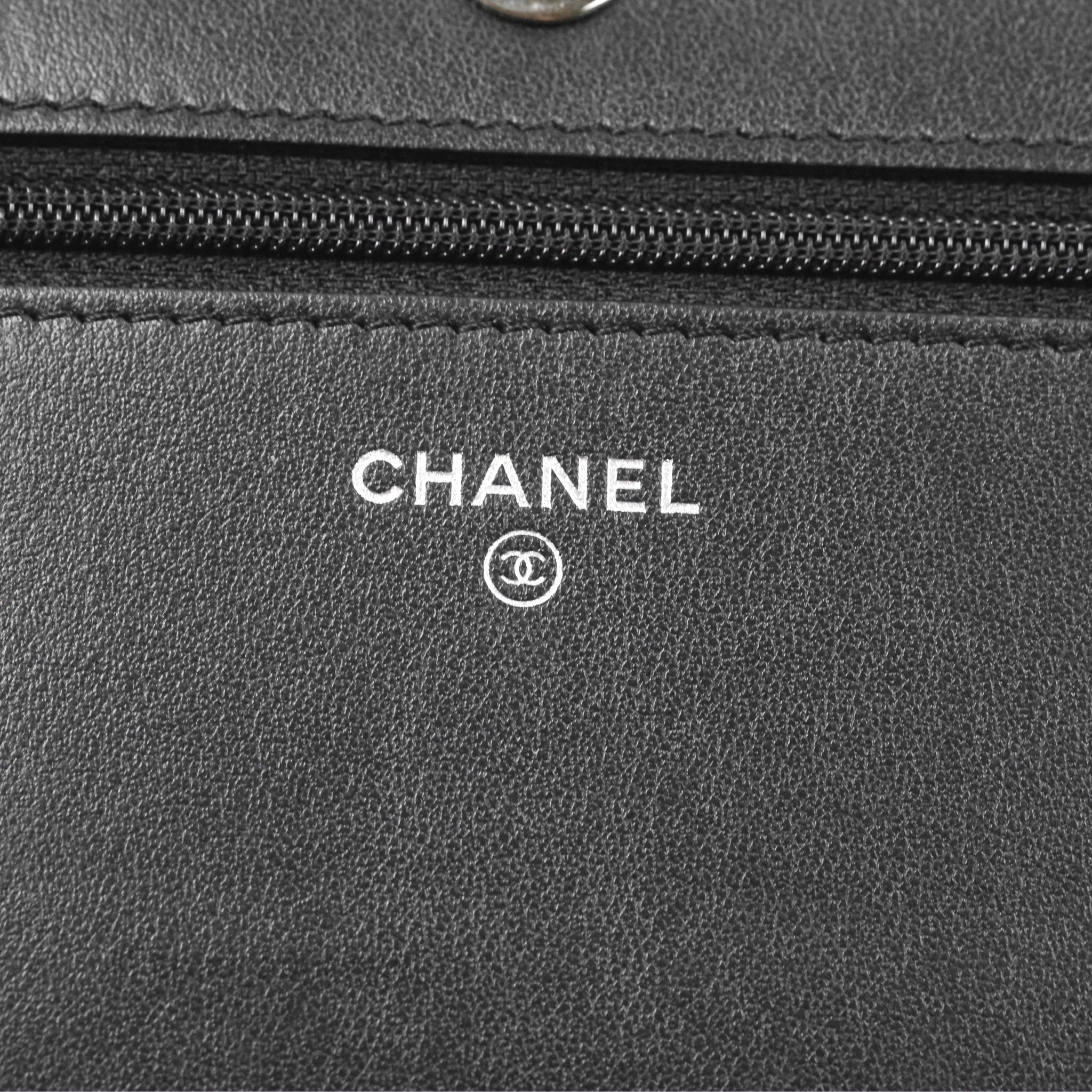 Chanel Chevron Boy Wallet on Chain WOC Black Caviar Leather with Silver Hardware - Luxury Crossbody Bag for Women, Perfect for Evening Parties & Date Nights