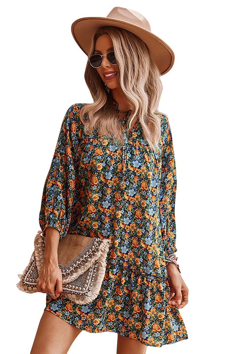 Amegoya Women's Summer Boho Floral Maxi Dress 2022 - Lightweight Beach Cover Up, Vacation Outfit & Casual Sundress