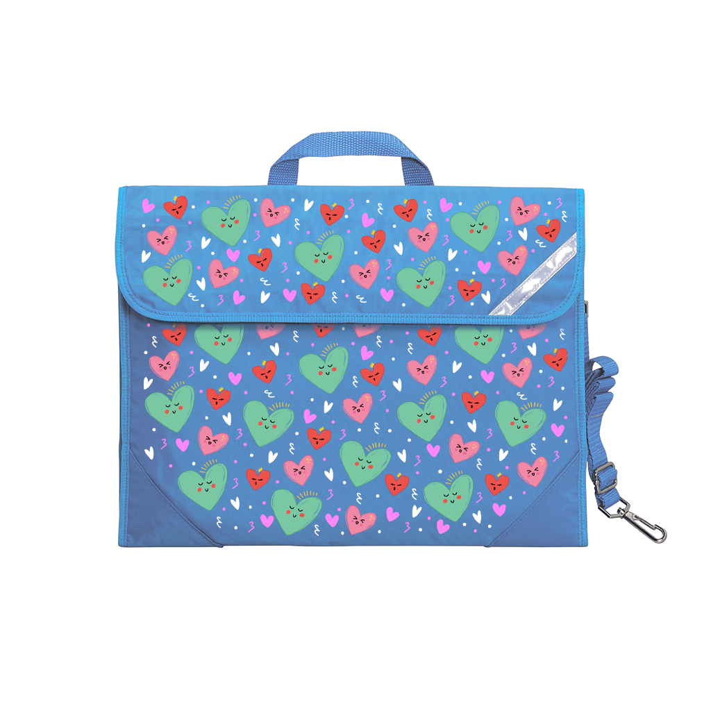 Sweet Hearts Safety Library Bags for Kids - Durable Book Bags with Reinforced Handles for School, Travel & Daily Use - Perfect for Carrying Books, Toys & Essentials