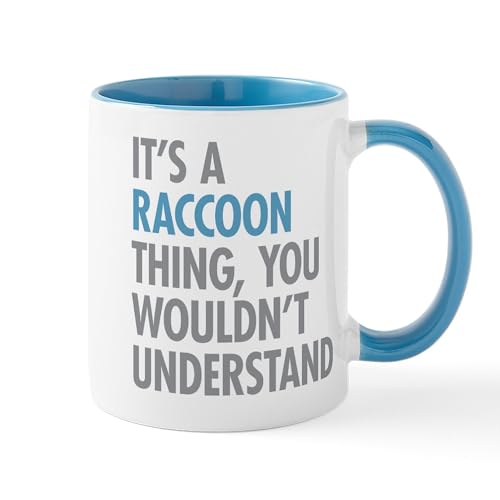 White/Blue Inside - Raccoon Thing Mugs