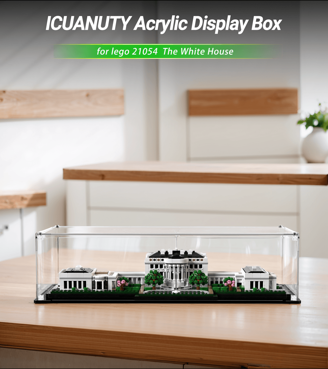 Official LEGO White House 21054 Display Case - Premium Acrylic Showcase for Collectible Building Sets | Perfect for Home Decor, Office Display & Gift Giving