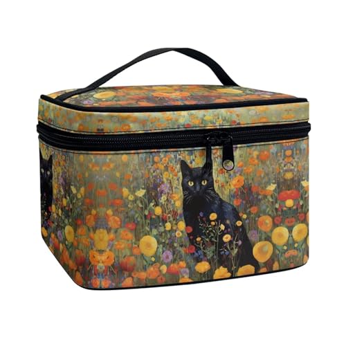 Black Cat Vibrant Floral